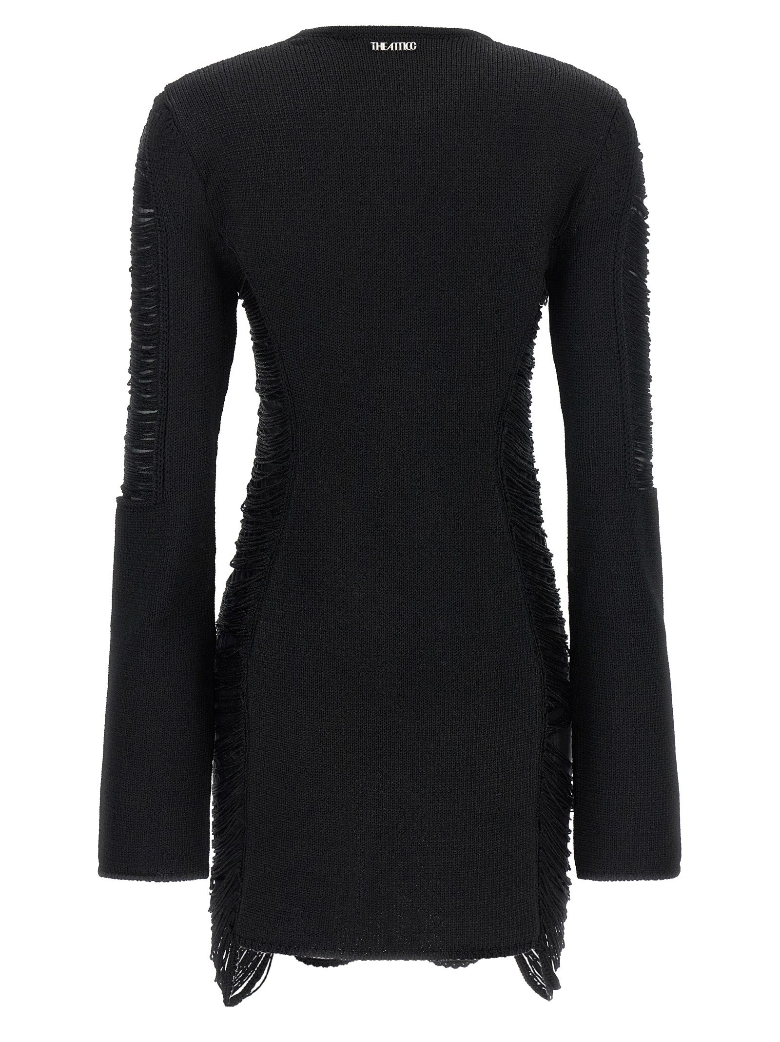 The Attico Black Viscose Short Women's Dress