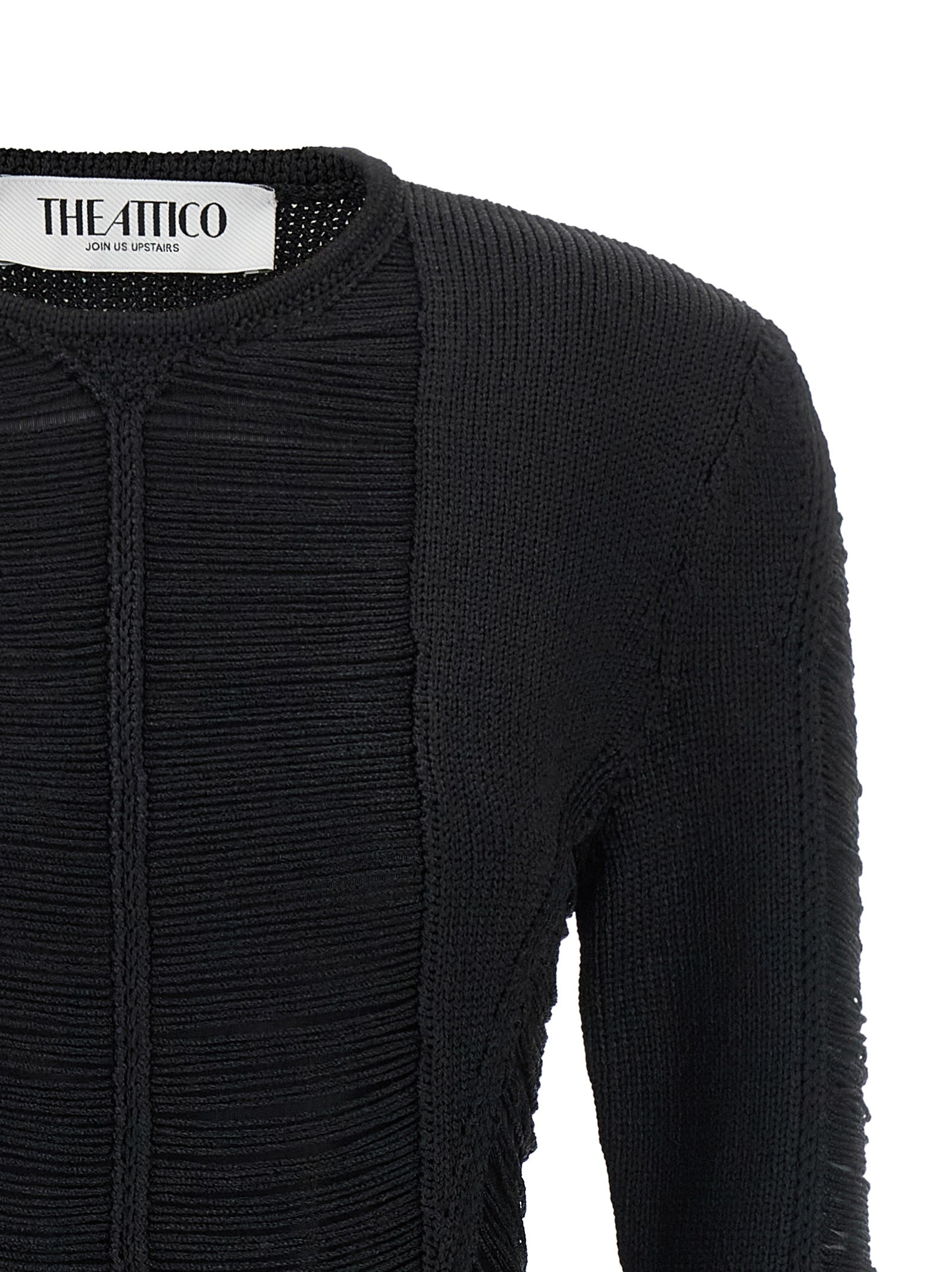 The Attico Black Viscose Short Women's Dress