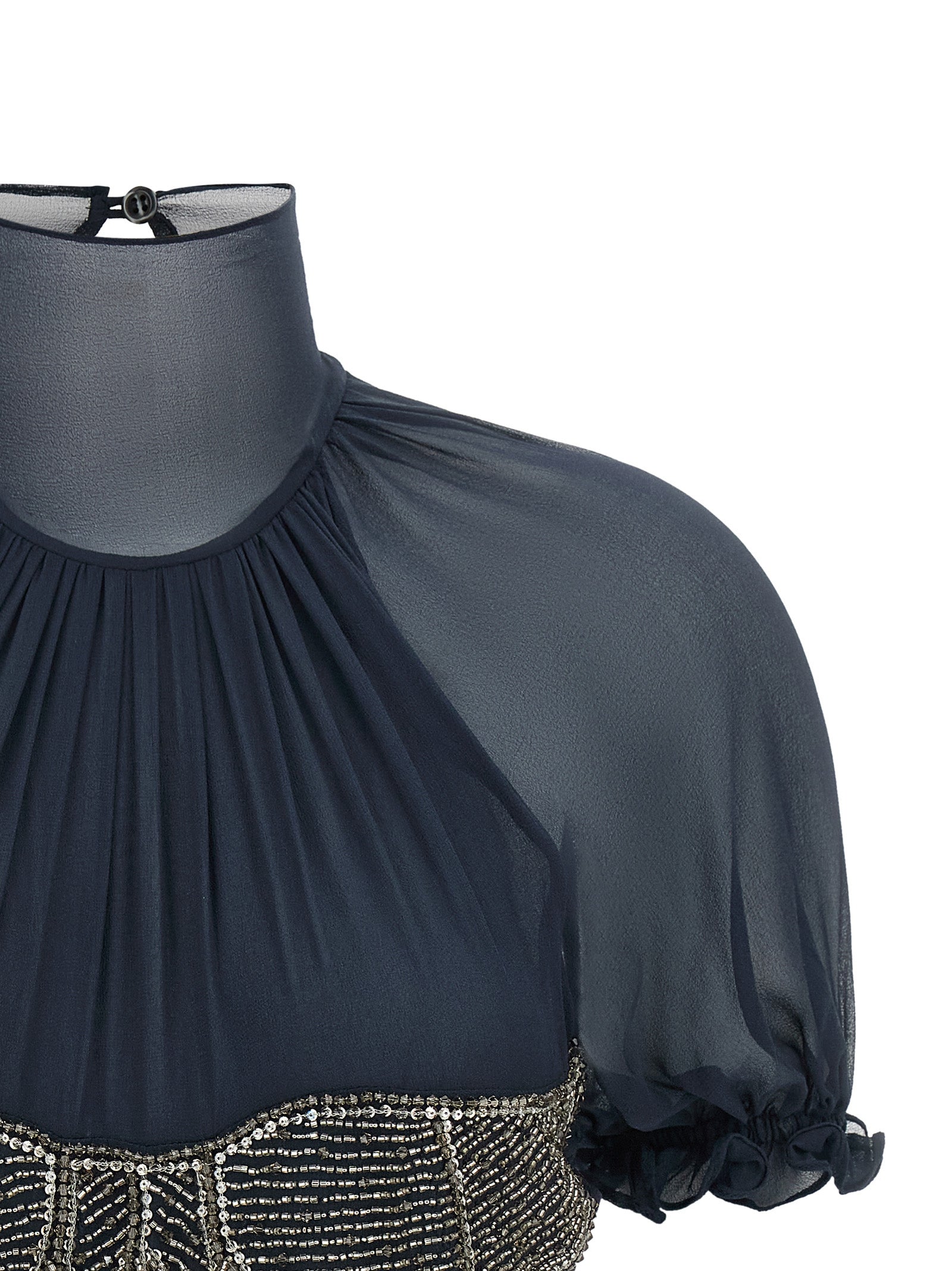 The Attico Blue Silk Tank Women's Tops