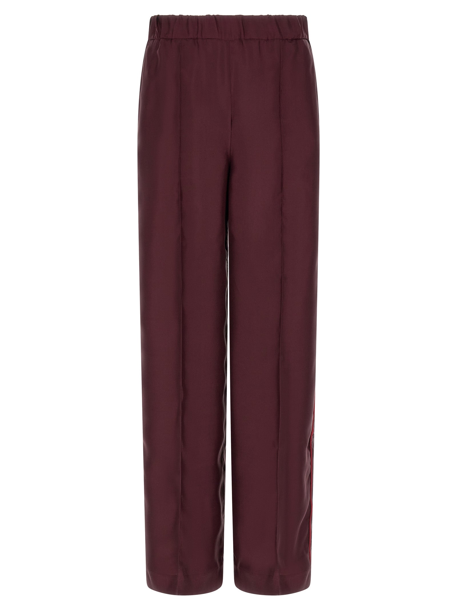 F.R.S. - FOR RESTLESS SLEEPERS Bordeaux Silk Casual Women's Pants