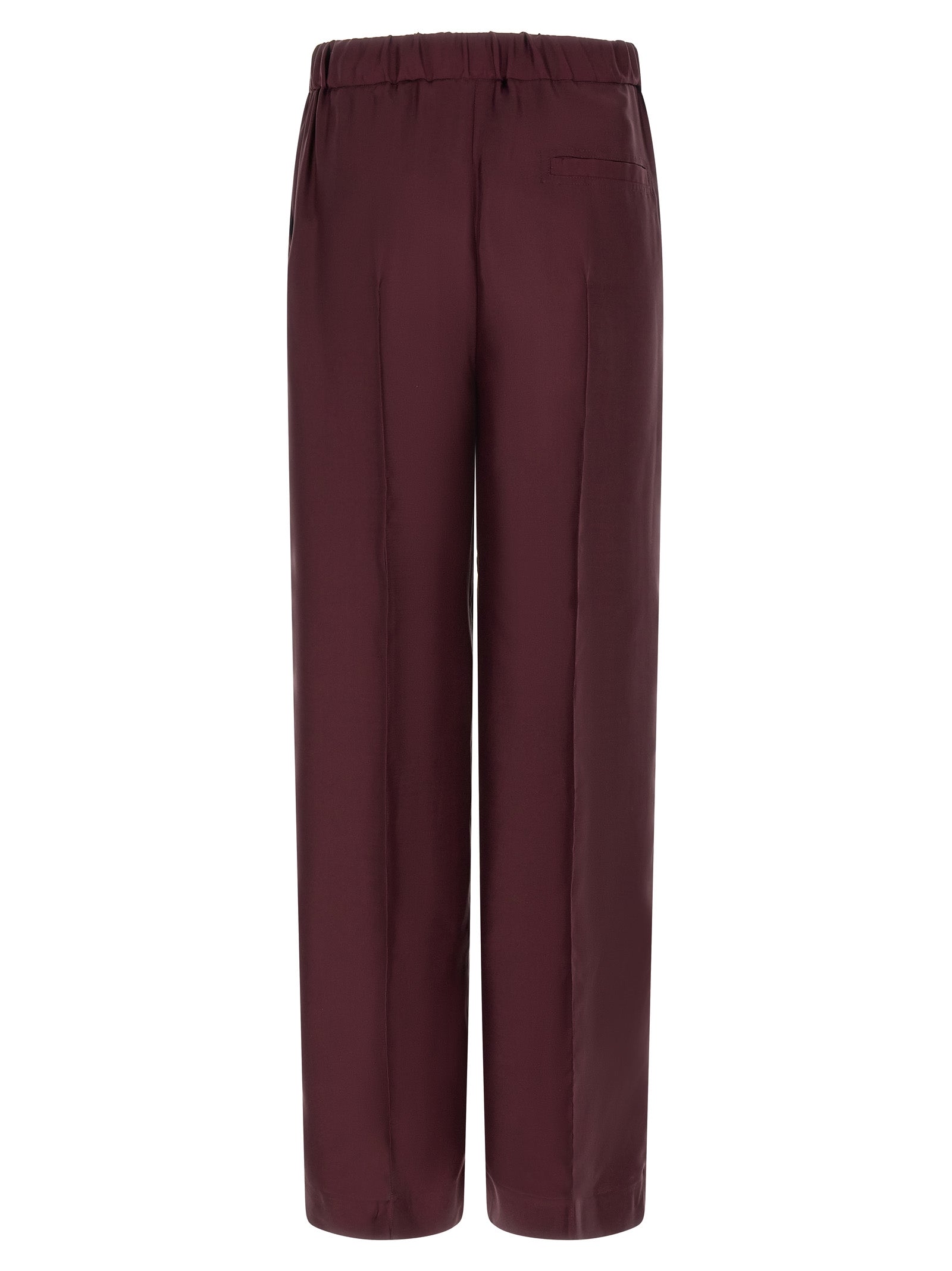 F.R.S. - FOR RESTLESS SLEEPERS Bordeaux Silk Casual Women's Pants