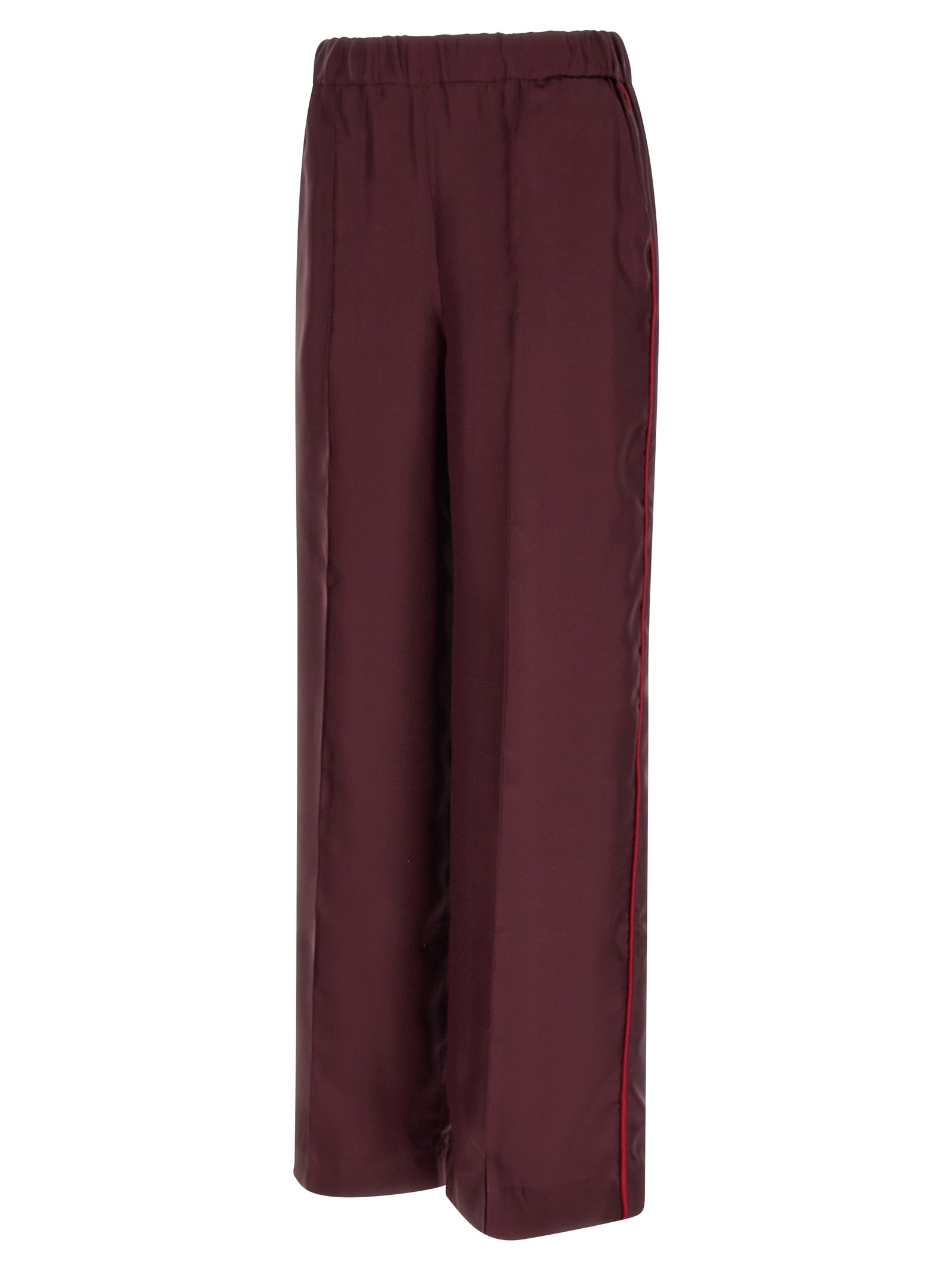 F.R.S. - FOR RESTLESS SLEEPERS Bordeaux Silk Casual Women's Pants