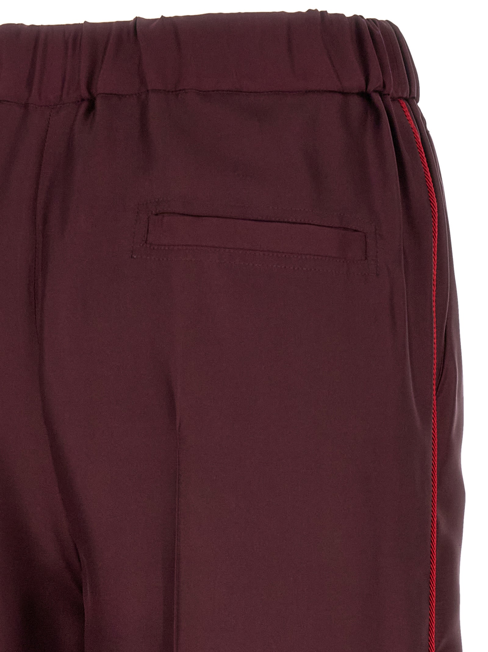 F.R.S. - FOR RESTLESS SLEEPERS Bordeaux Silk Casual Women's Pants