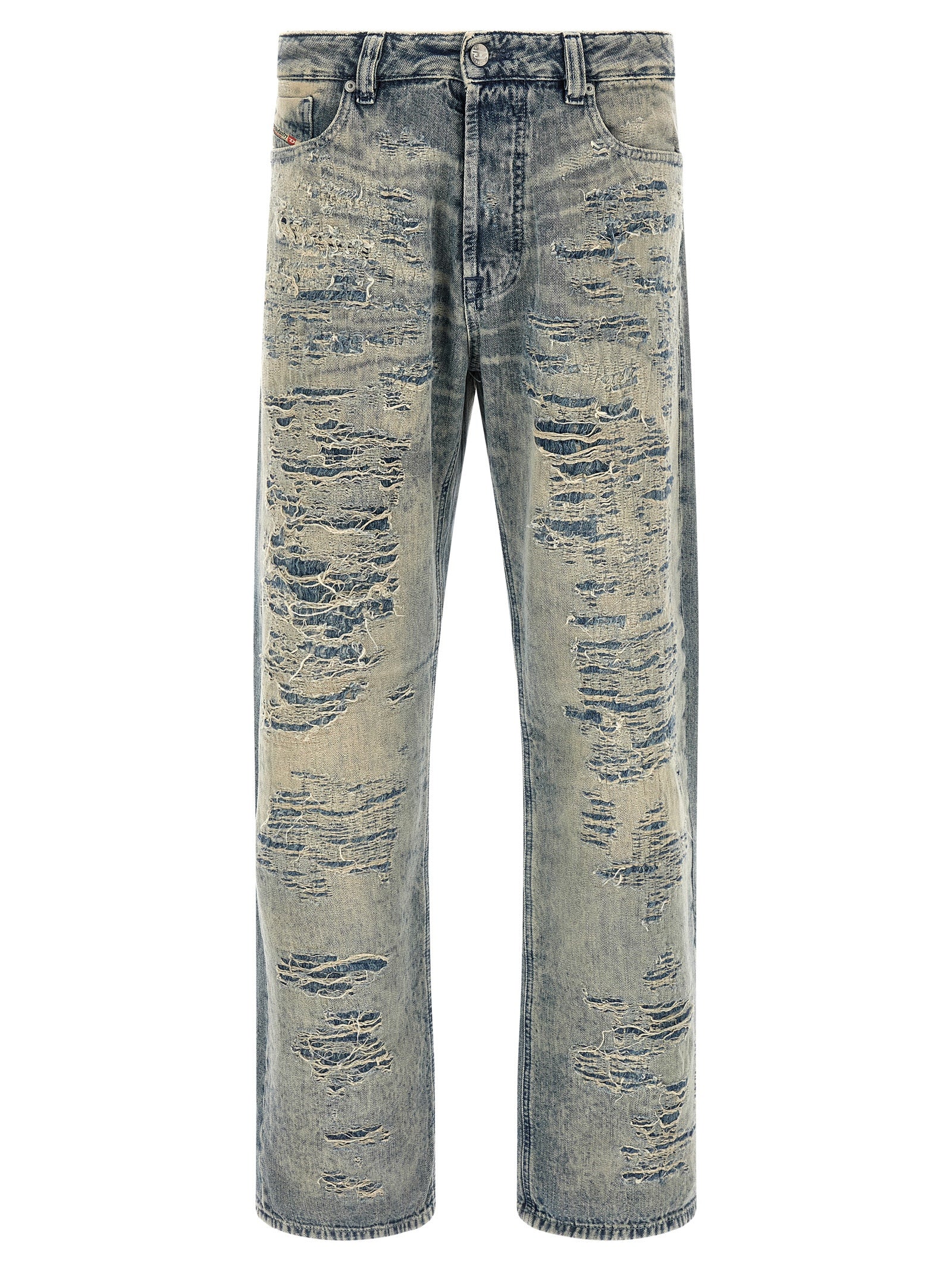 Diesel Blue Cotton Relaxed Fit Men's Jeans