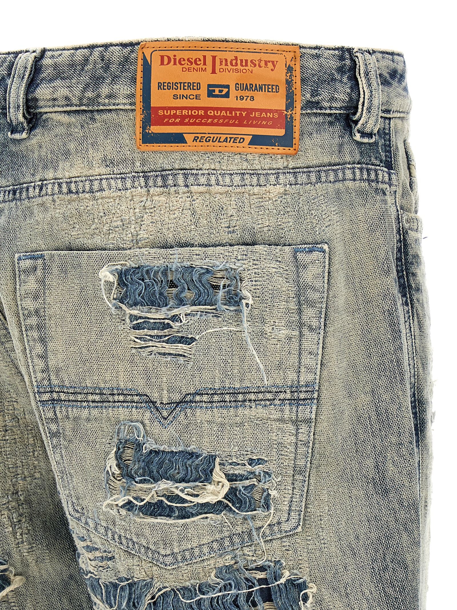Diesel Blue Cotton Relaxed Fit Men's Jeans