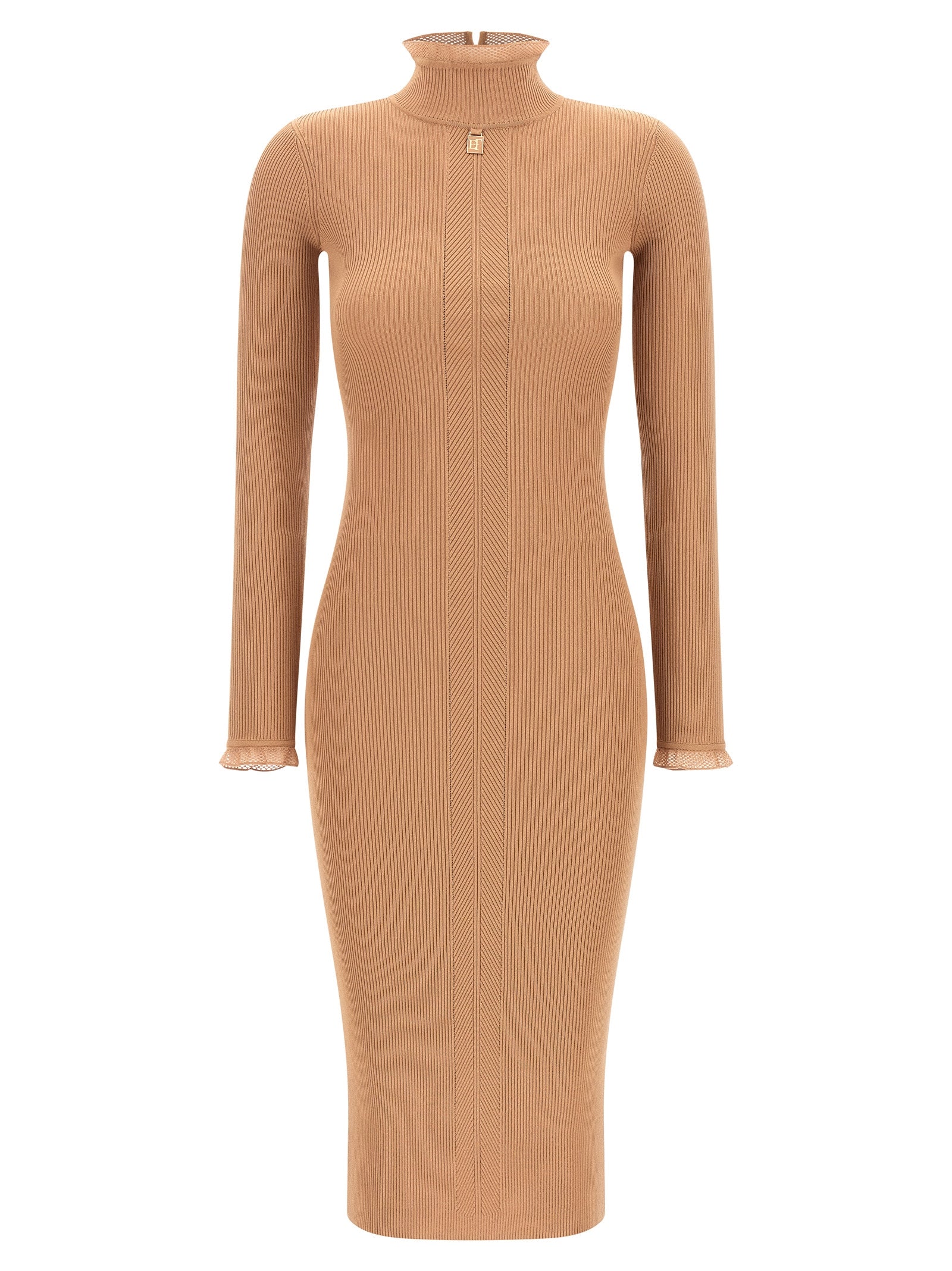 Elisabetta Franchi Beige Viscose Midi Women's Dress