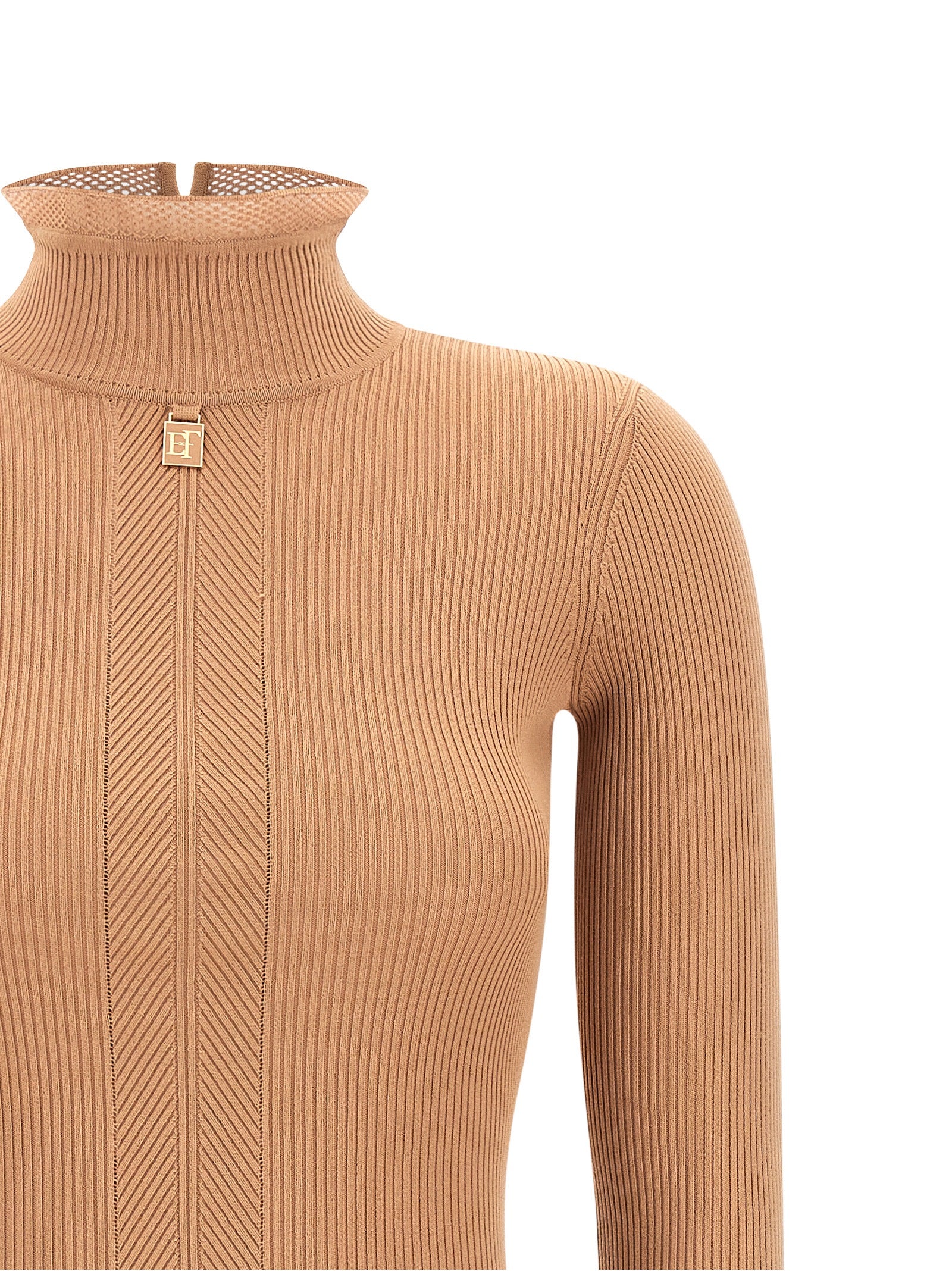 Elisabetta Franchi Beige Viscose Midi Women's Dress