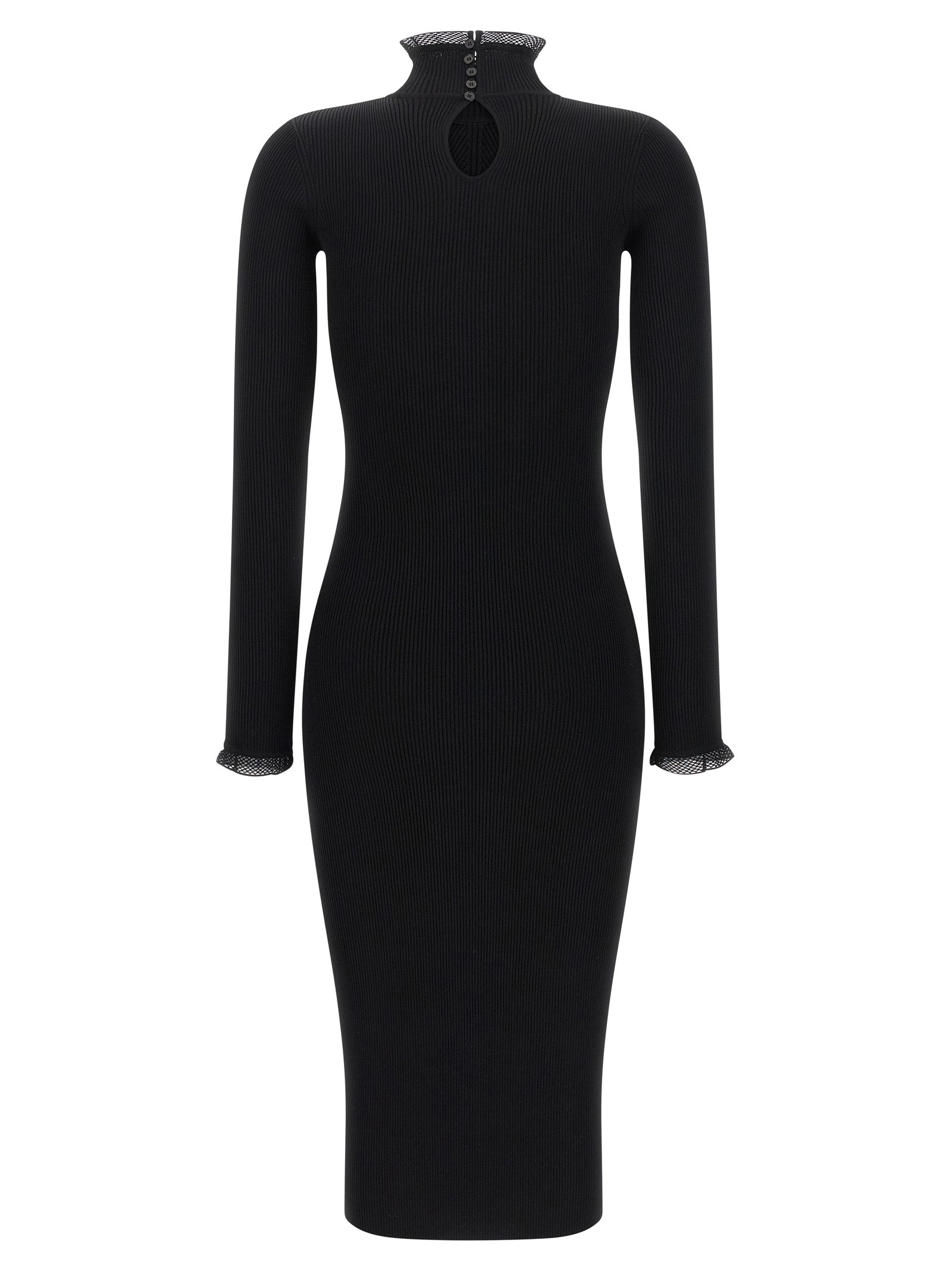 Elisabetta Franchi Black Viscose Midi Women's Dress