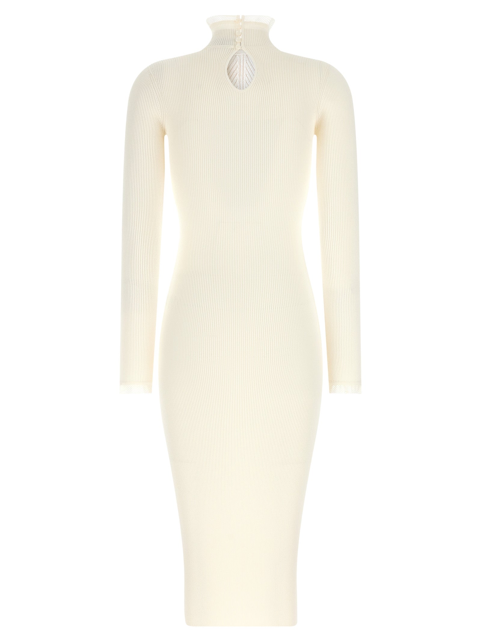 Elisabetta Franchi White Viscose Midi Women's Dress