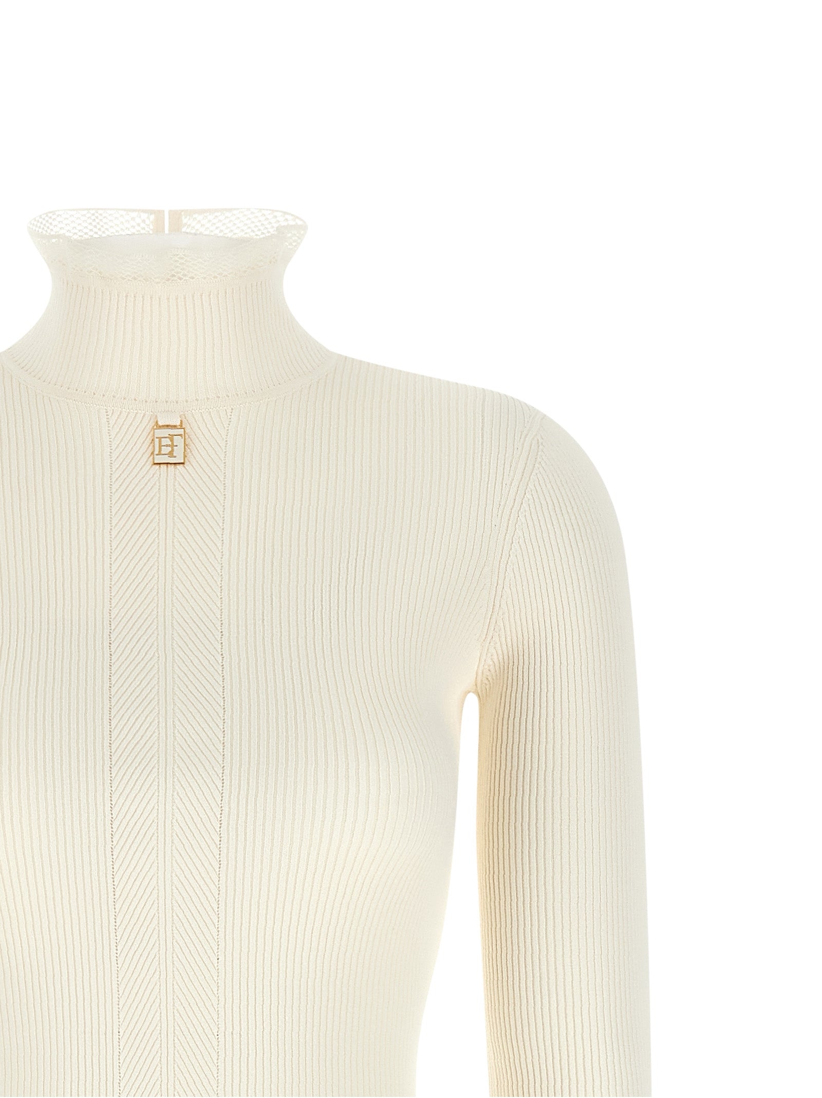 Elisabetta Franchi White Viscose Midi Women's Dress
