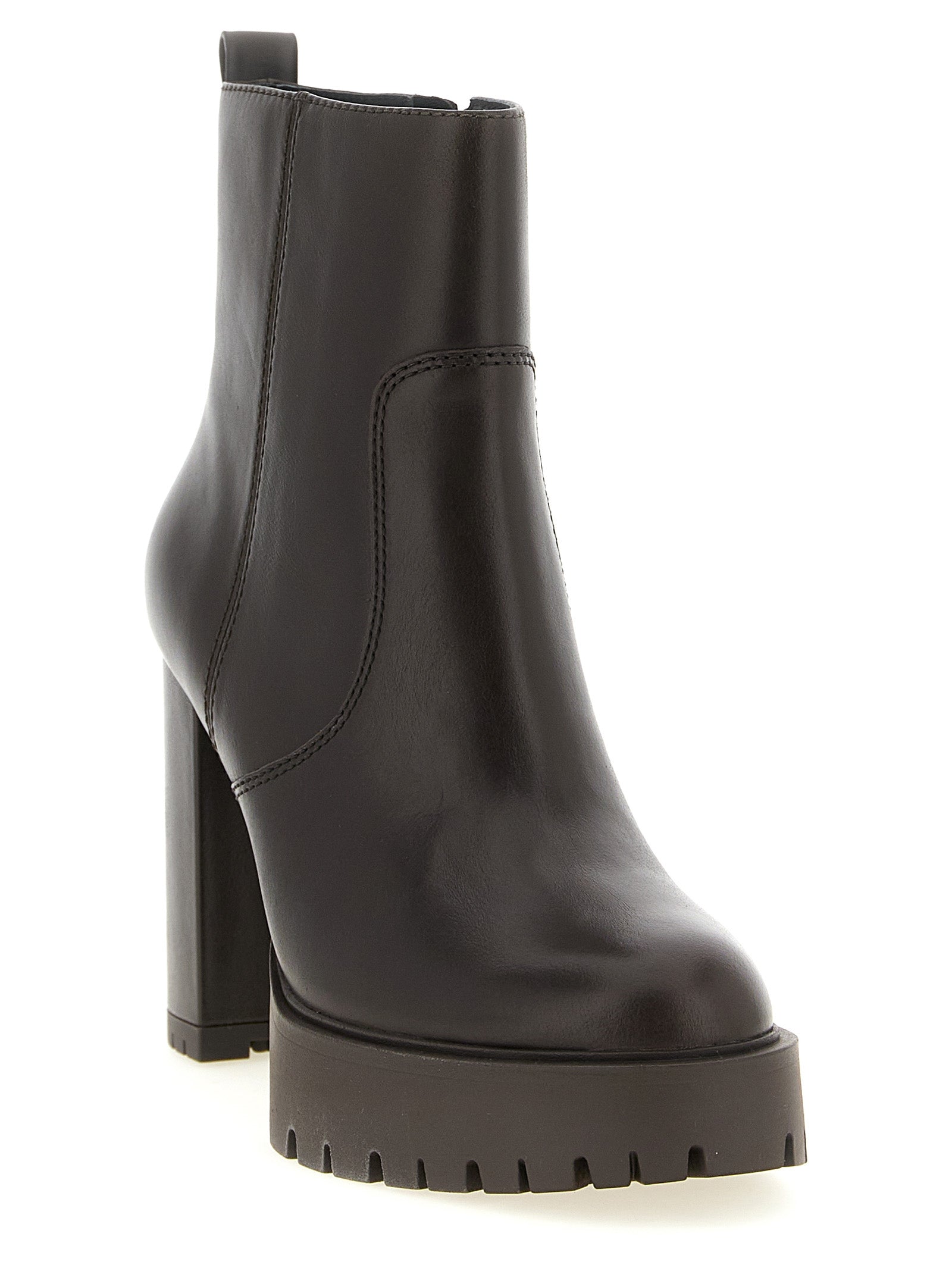 PINKO Brown Cowhide Ankle Women's Boots
