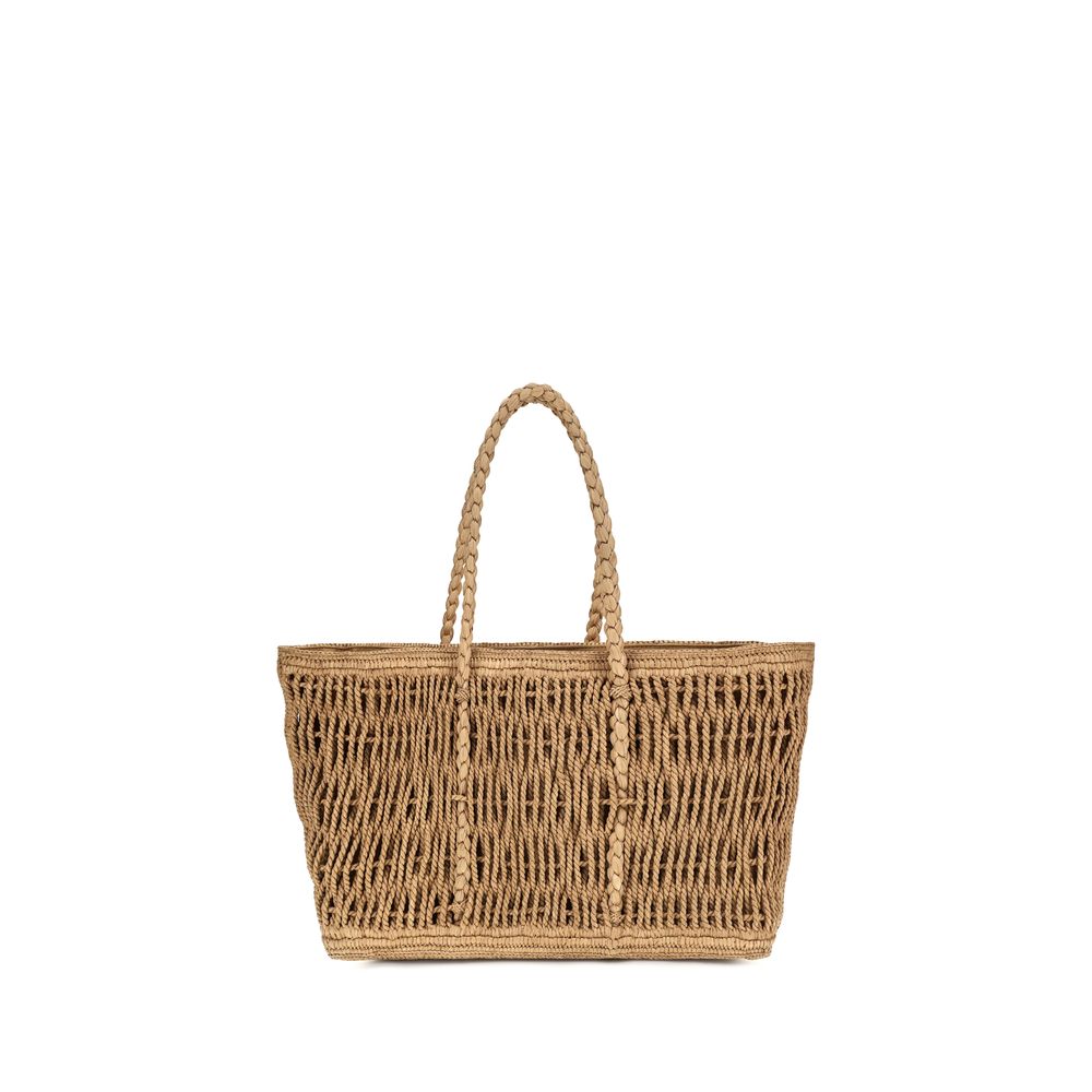 The Row Beige Raffia Shoulder Women's Bag