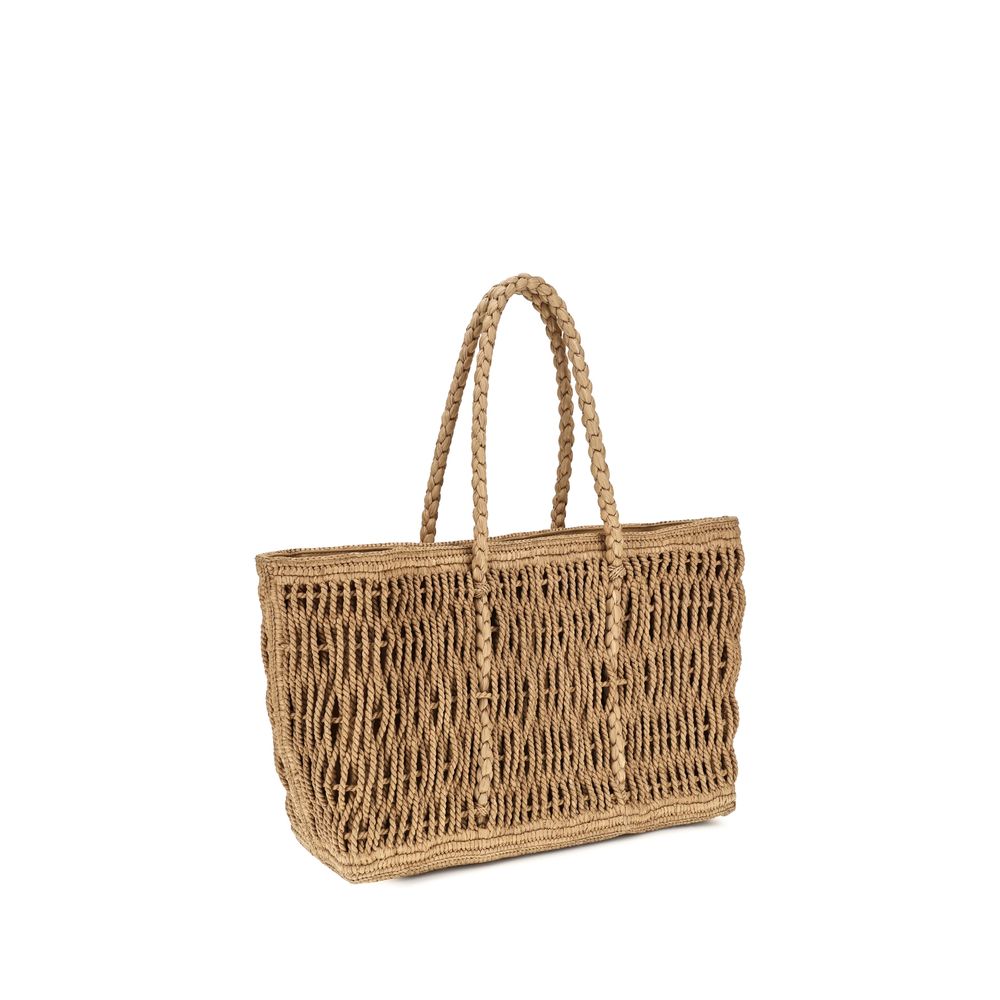 The Row Beige Raffia Shoulder Women's Bag