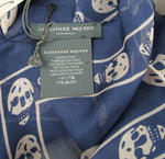 Alexander McQueen Women's Sapphire / Blue Skull Chiffon Silk Scarf 110640 4272