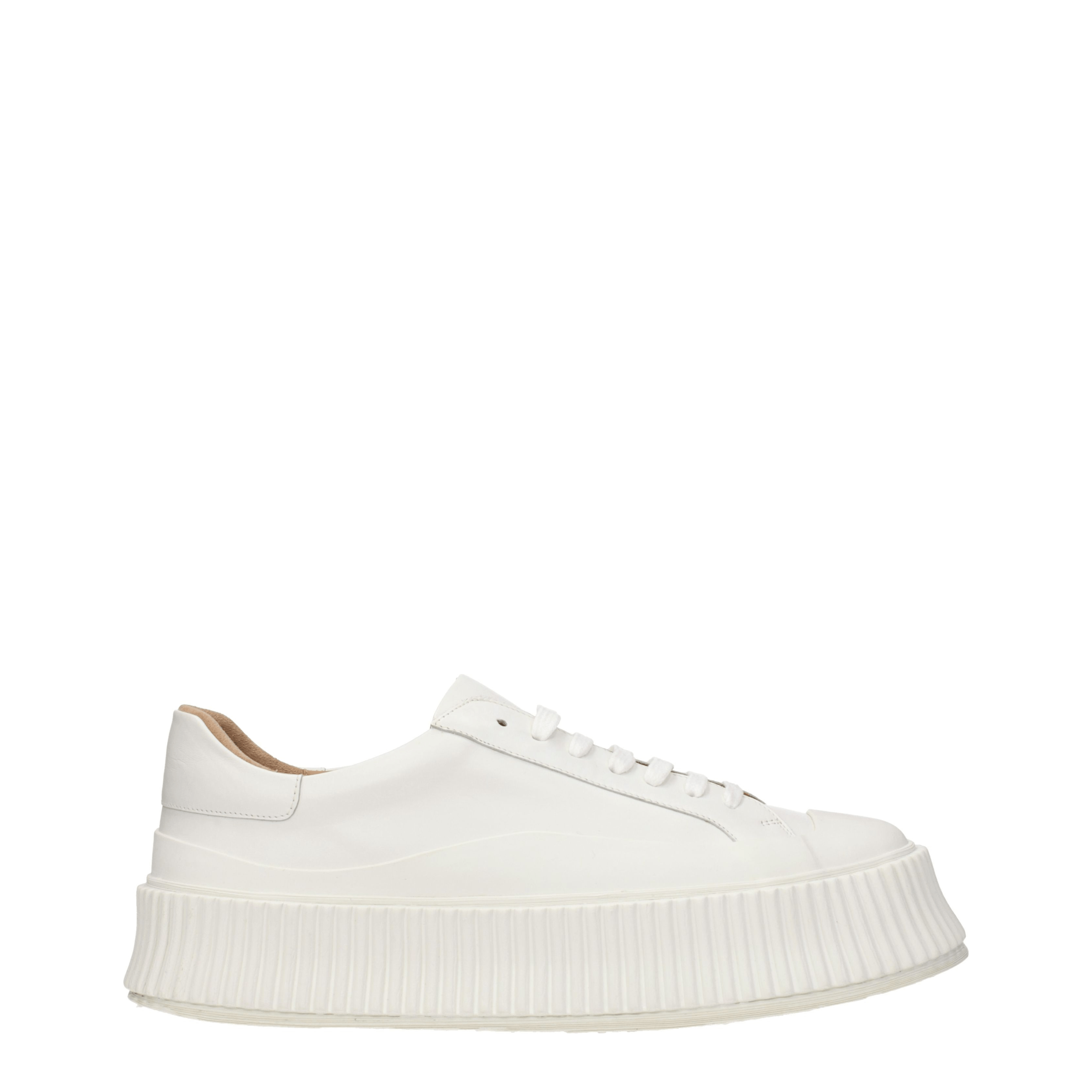 Jil Sander White Leather Platform Women's Sneakers