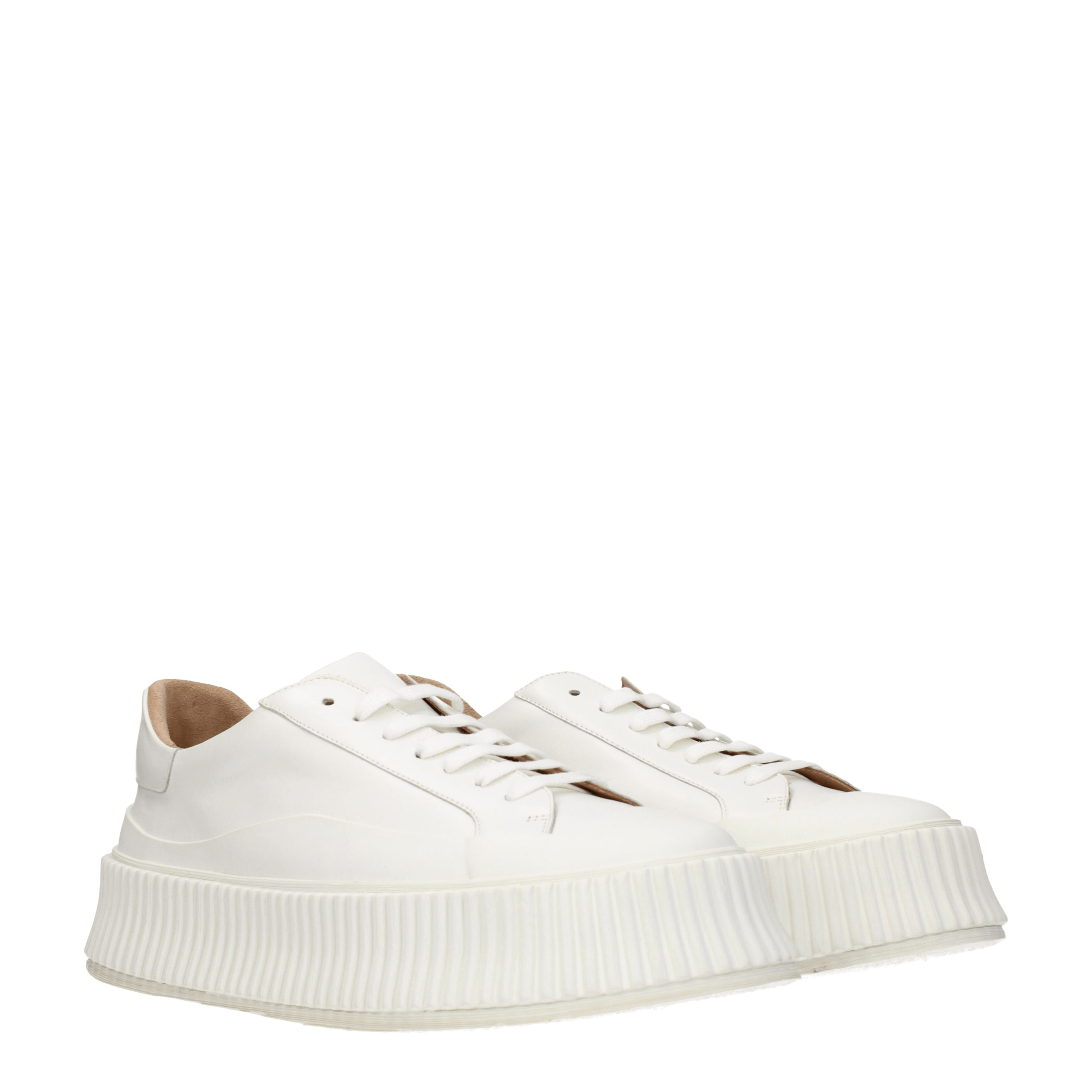 Jil Sander White Leather Platform Women's Sneakers