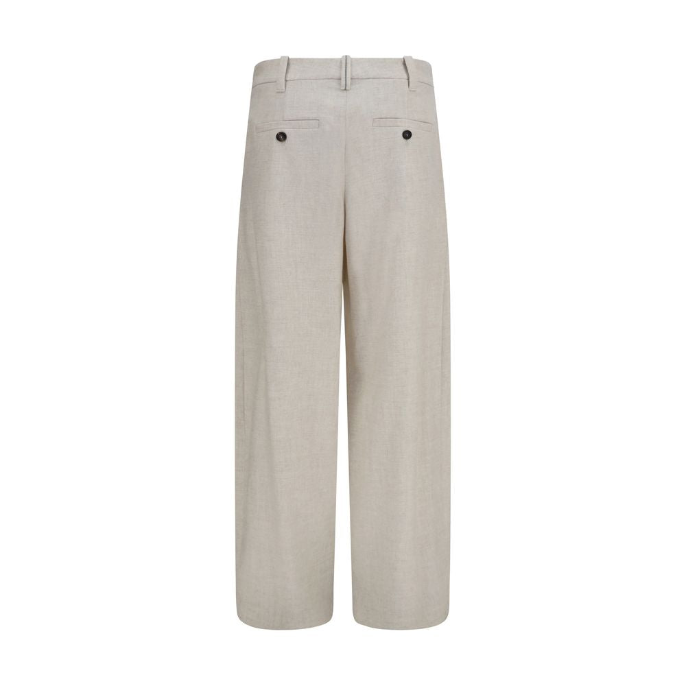 Brunello Cucinelli Beige Wool Oves Aries Dress Women's Pants
