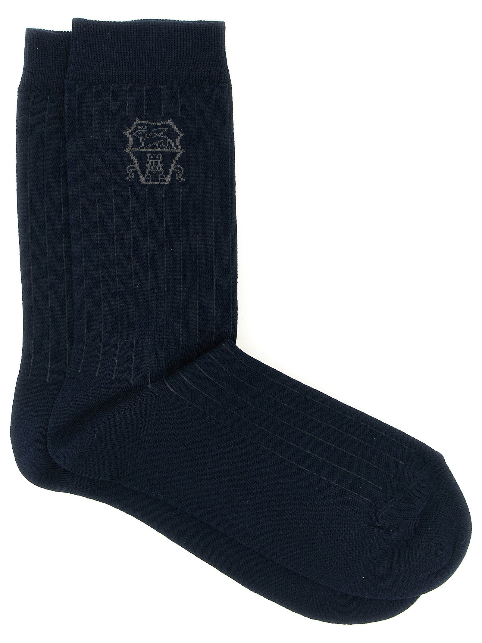 Brunello Cucinelli Blue Cotton Men's Socks