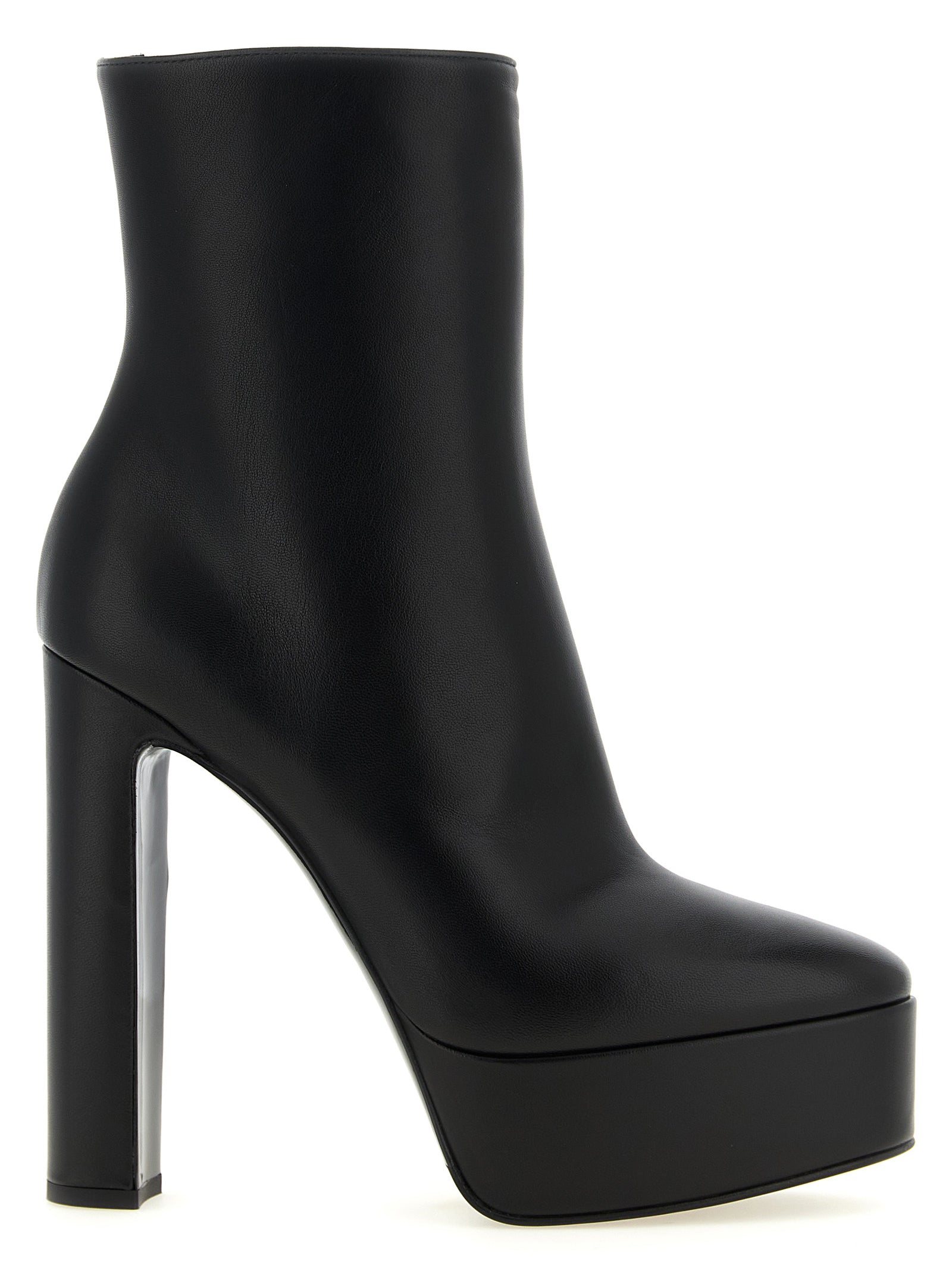 LE SILLA Black Lamb Leather Ankle Women's Boots
