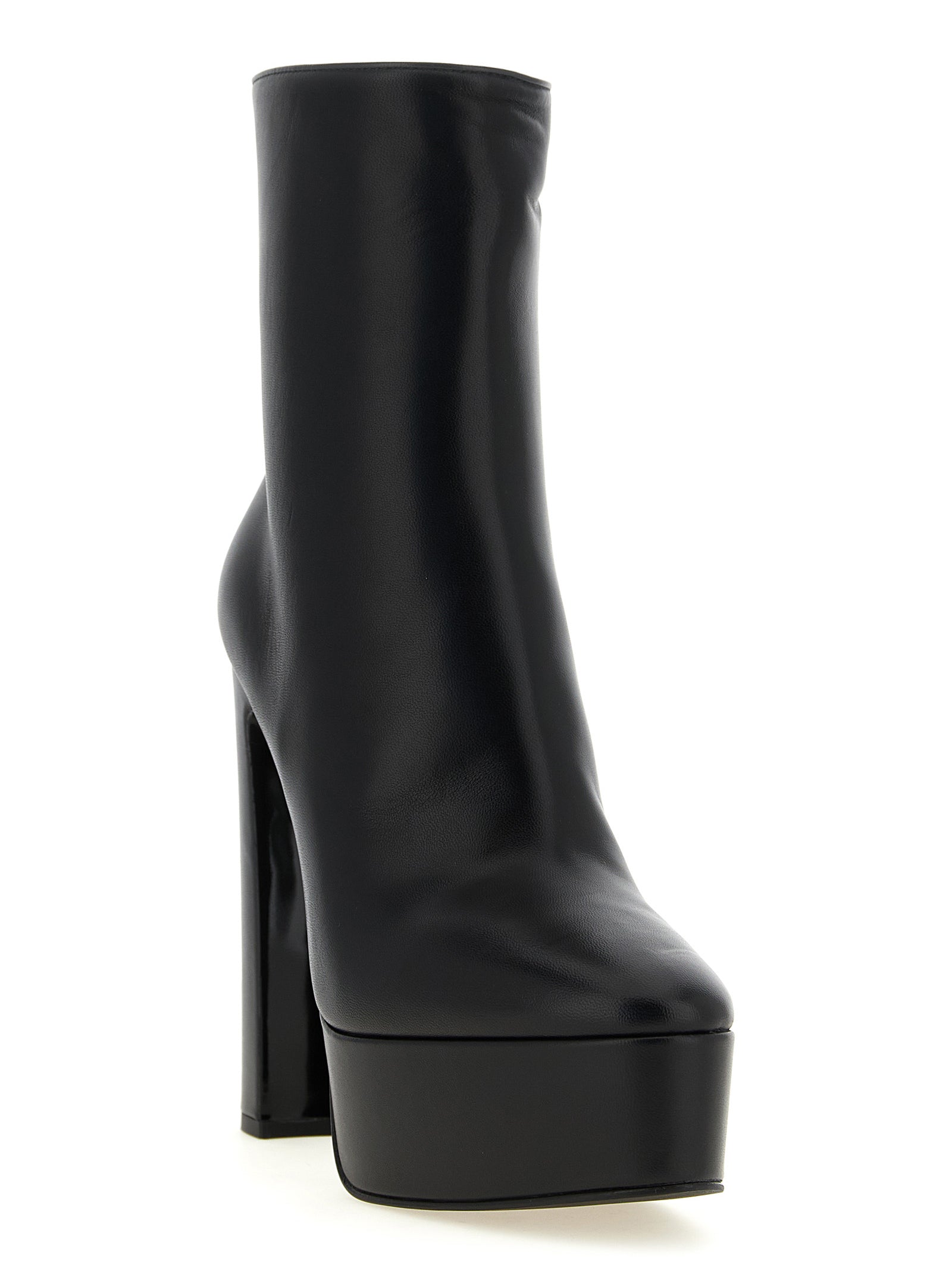 LE SILLA Black Lamb Leather Ankle Women's Boots