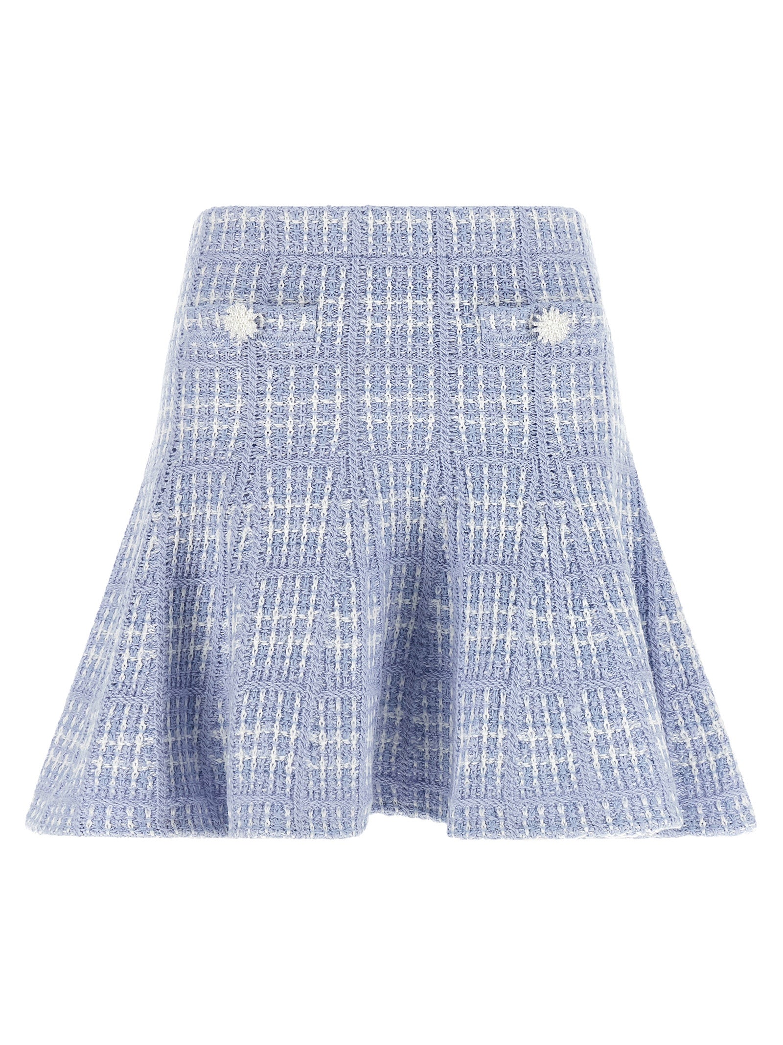 Self-Portrait Blue Cotton Long Women's Skirt