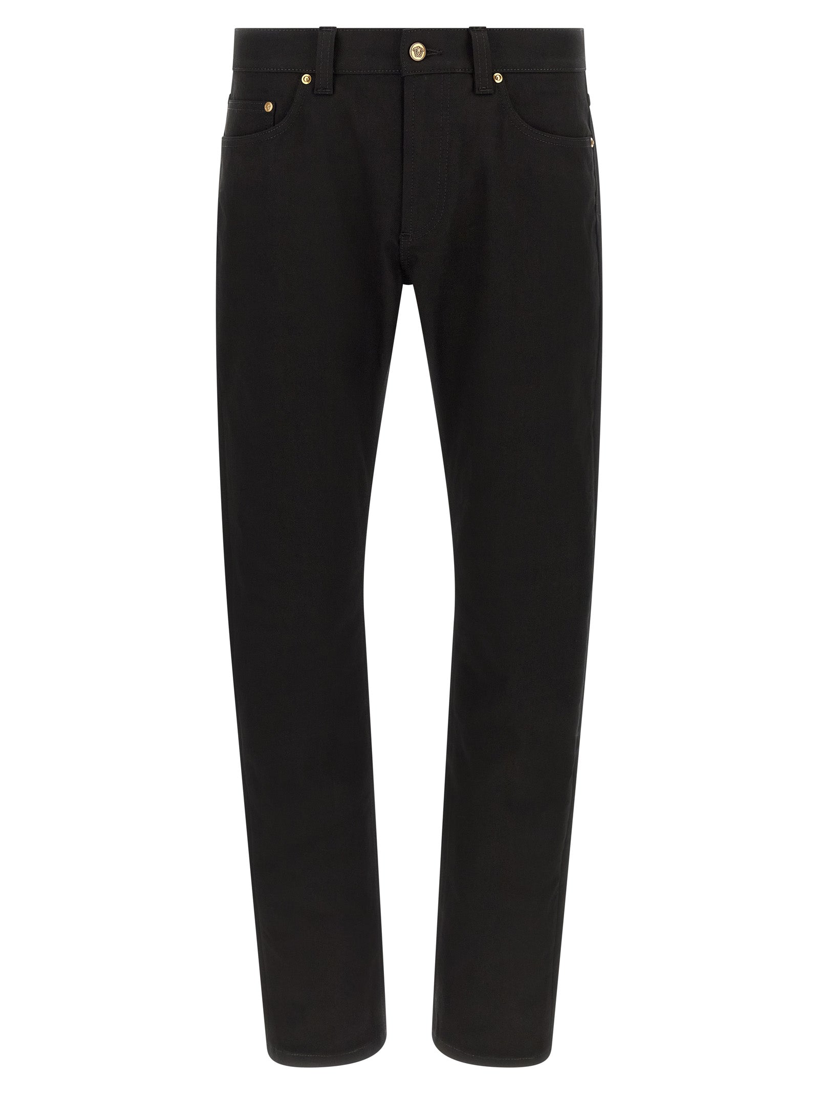 Versace Black Cotton Straight-Leg Men's Jeans