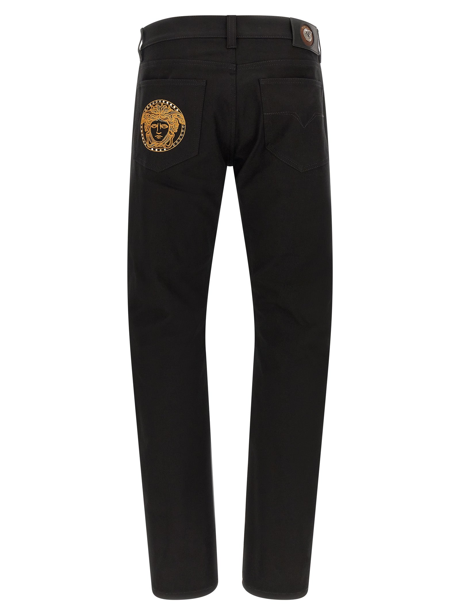 Versace Black Cotton Straight-Leg Men's Jeans