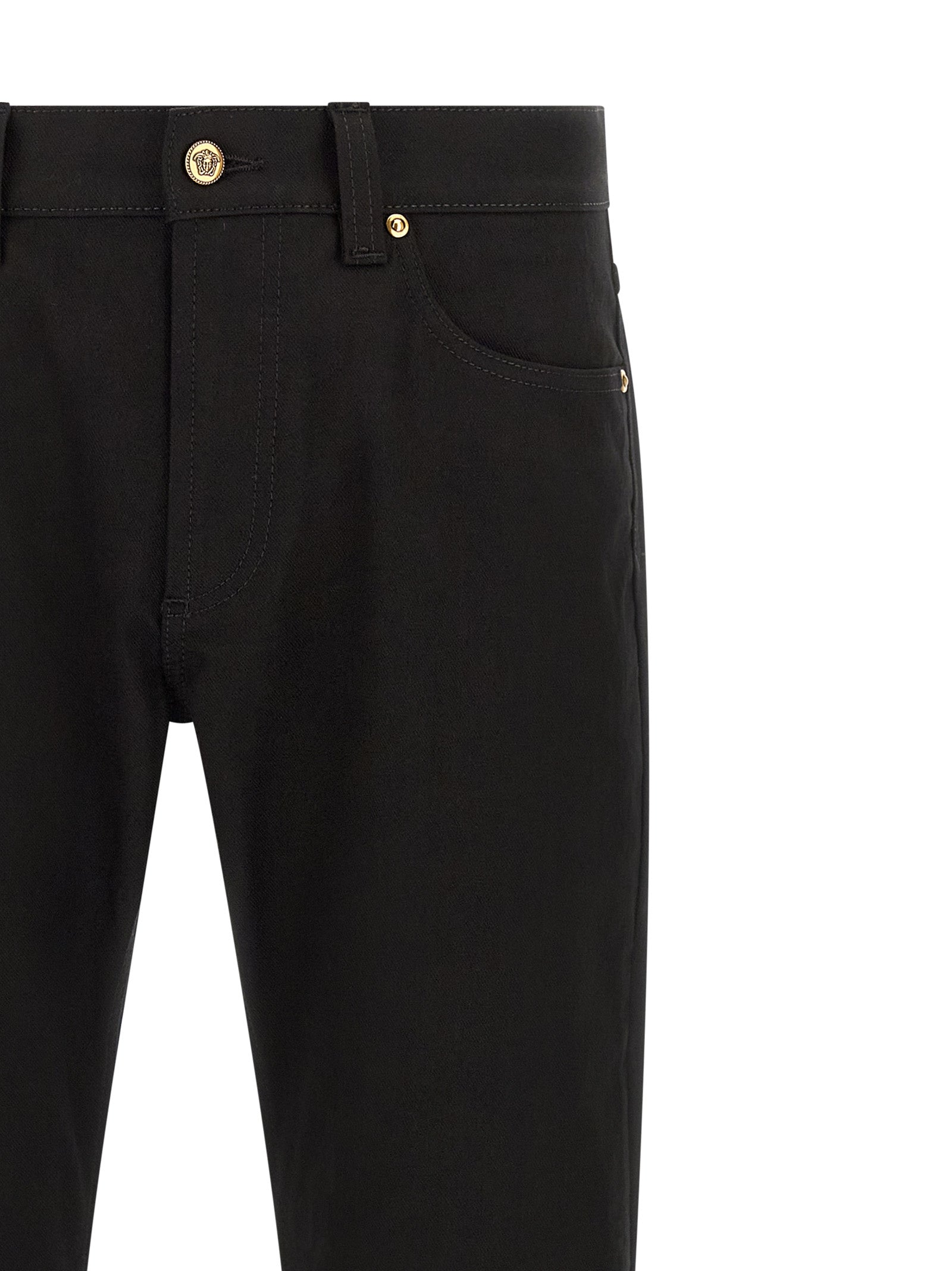 Versace Black Cotton Straight-Leg Men's Jeans