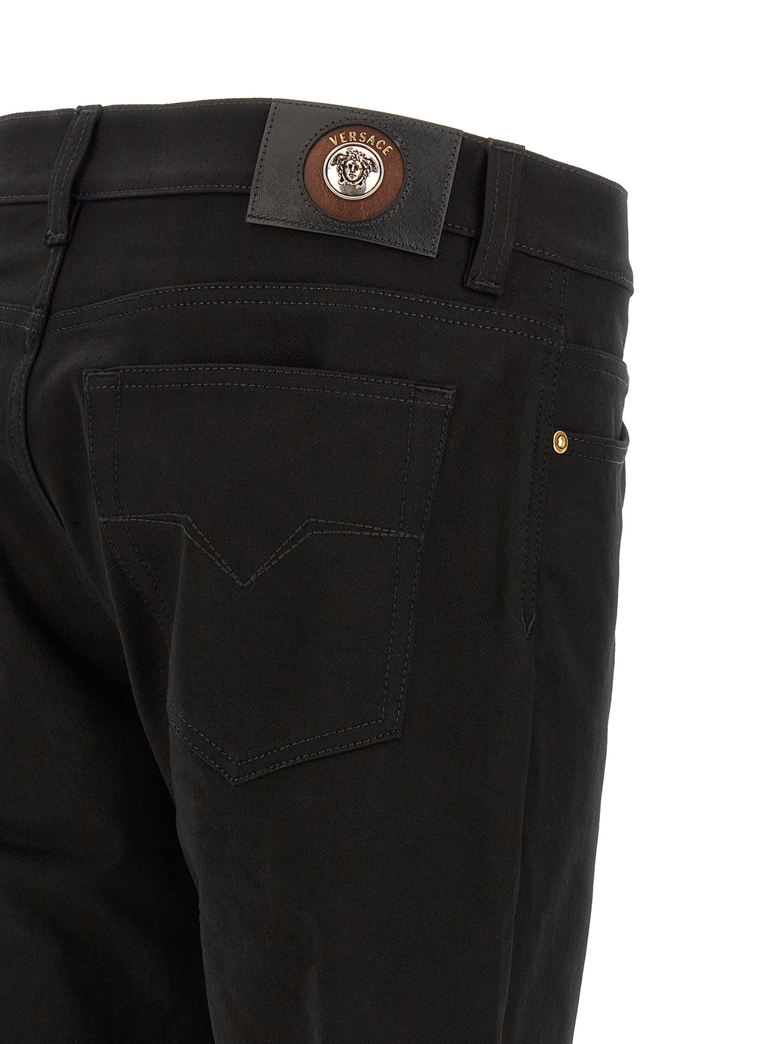 Versace Black Cotton Straight-Leg Men's Jeans