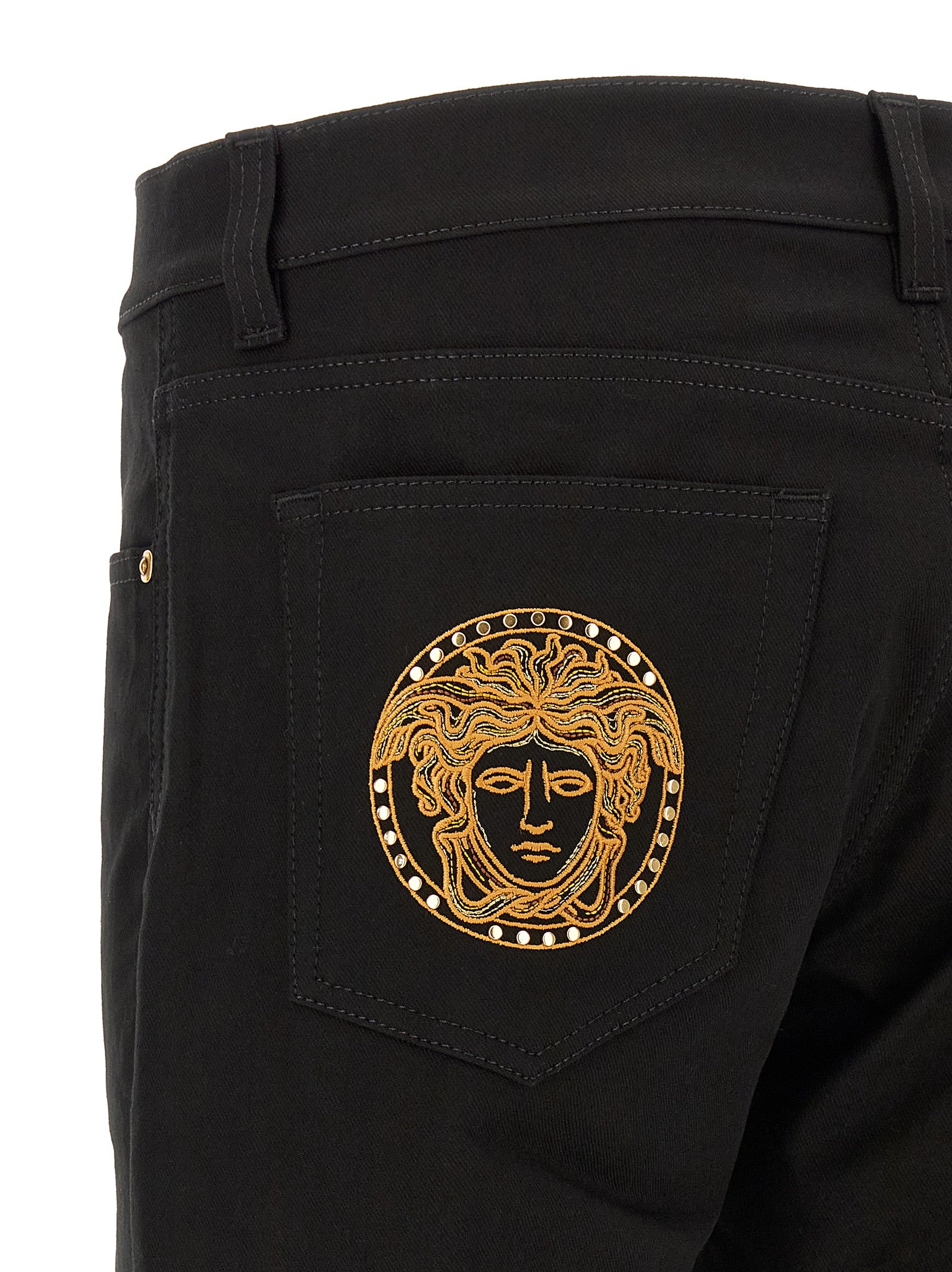 Versace Black Cotton Straight-Leg Men's Jeans
