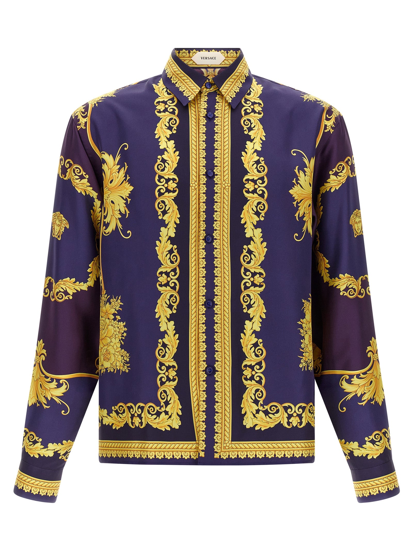 Versace Multicolor Silk Men's Blouse