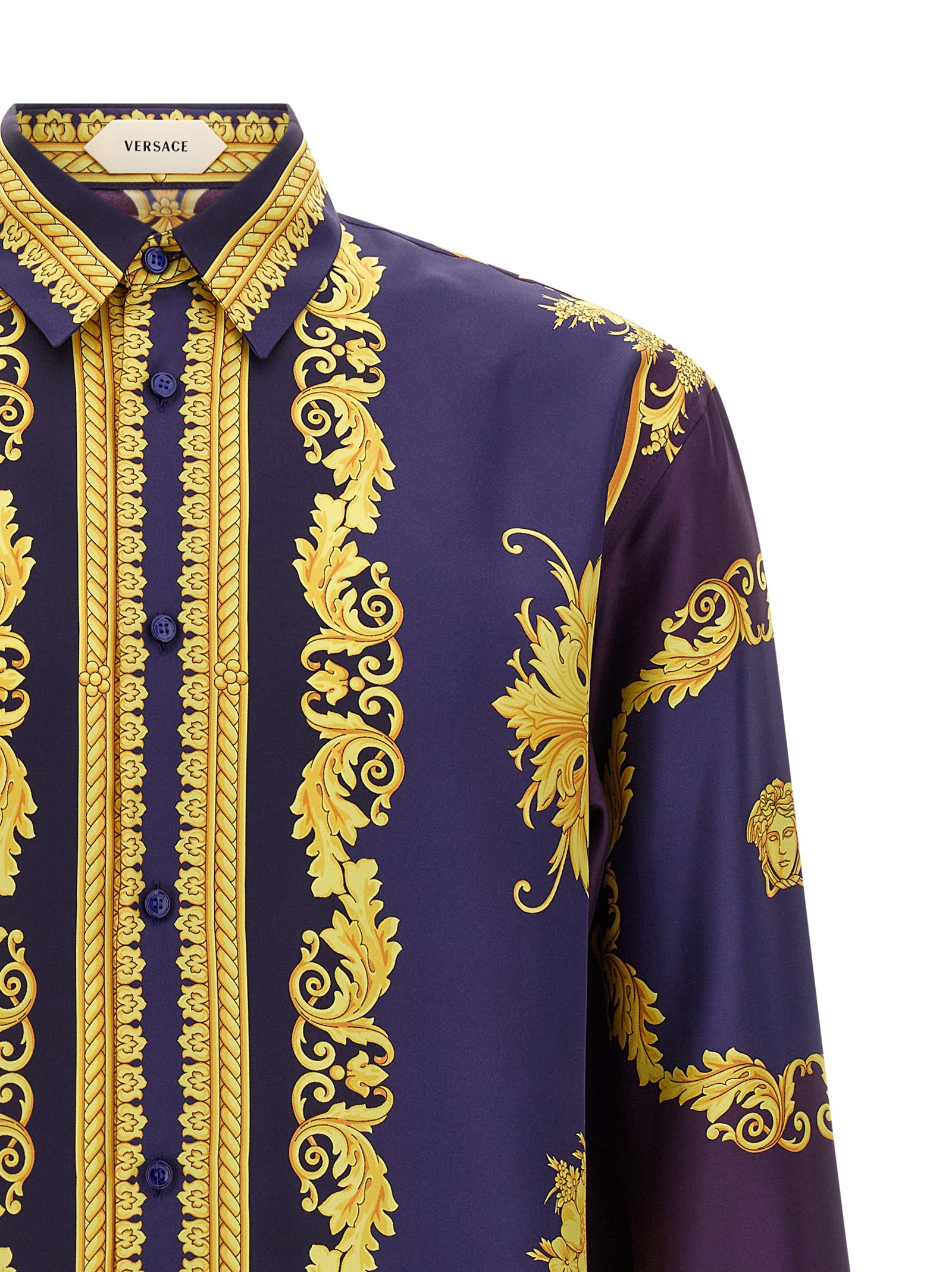 Versace Multicolor Silk Men's Blouse