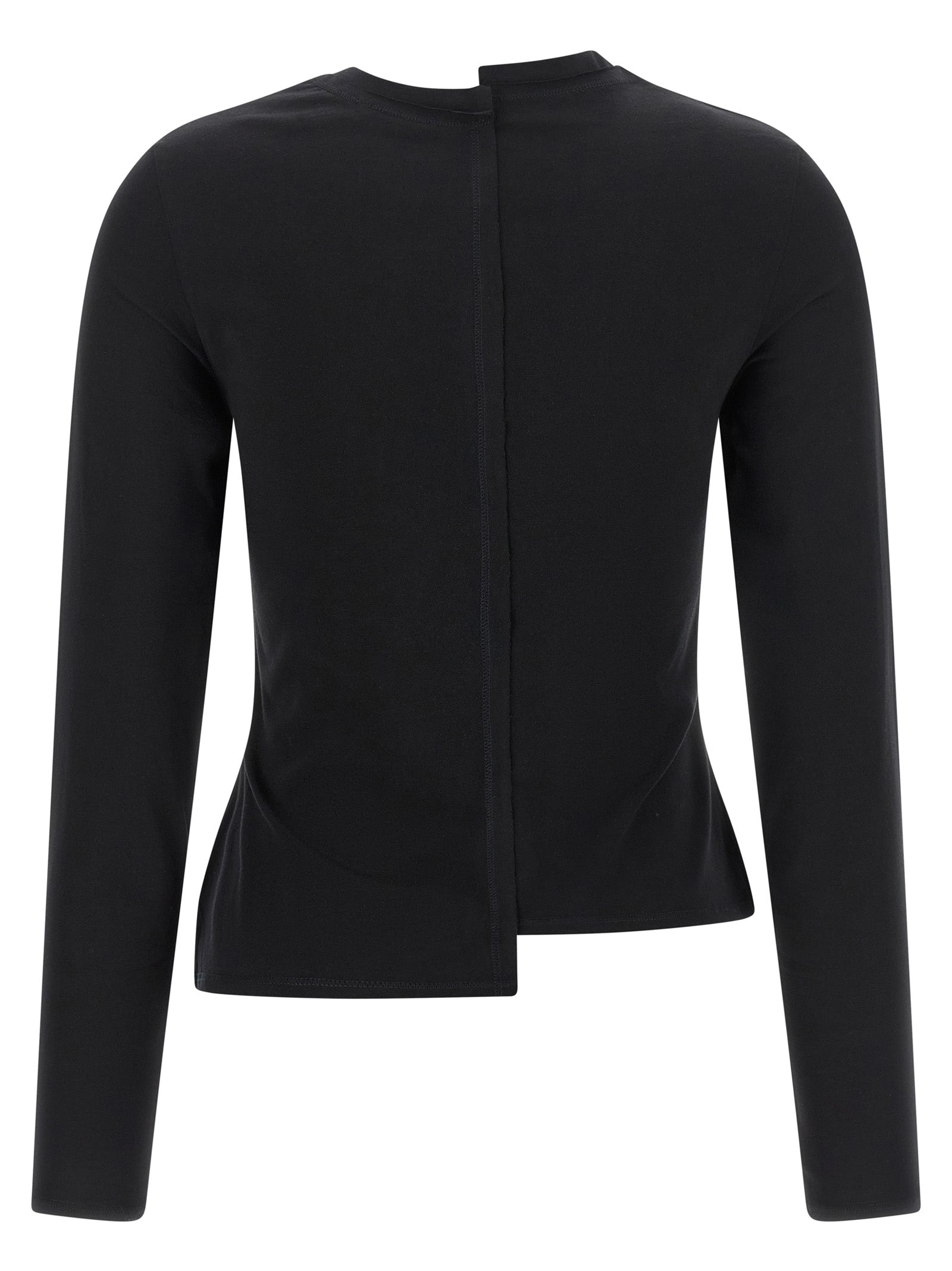 Y-3 Black Cotton Long Sleeve Women's T-Shirt