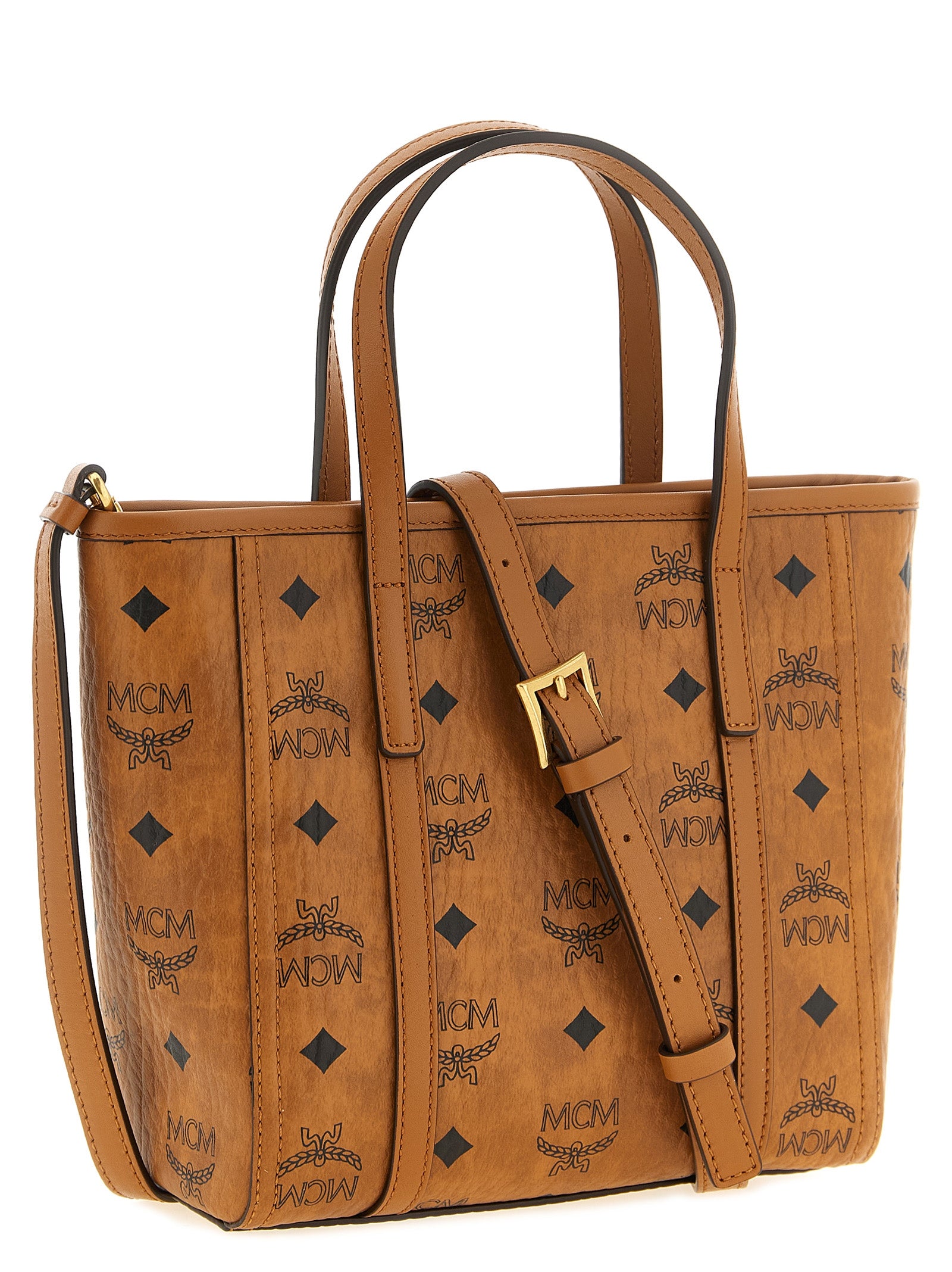 MCM Brown Polyethylene Tote Women's Bag