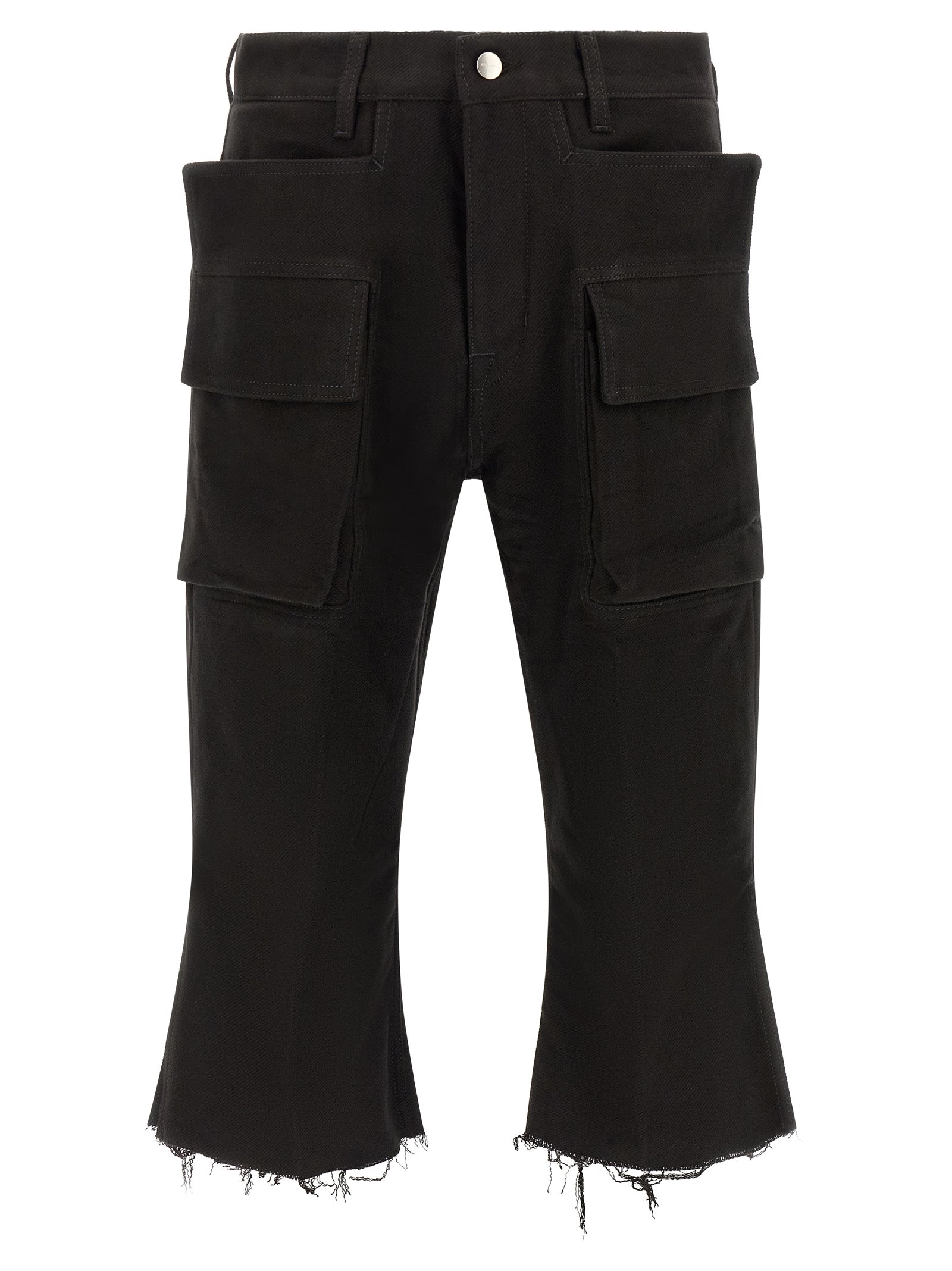 Rick Owens Black Cotton Cargo Men's Pants