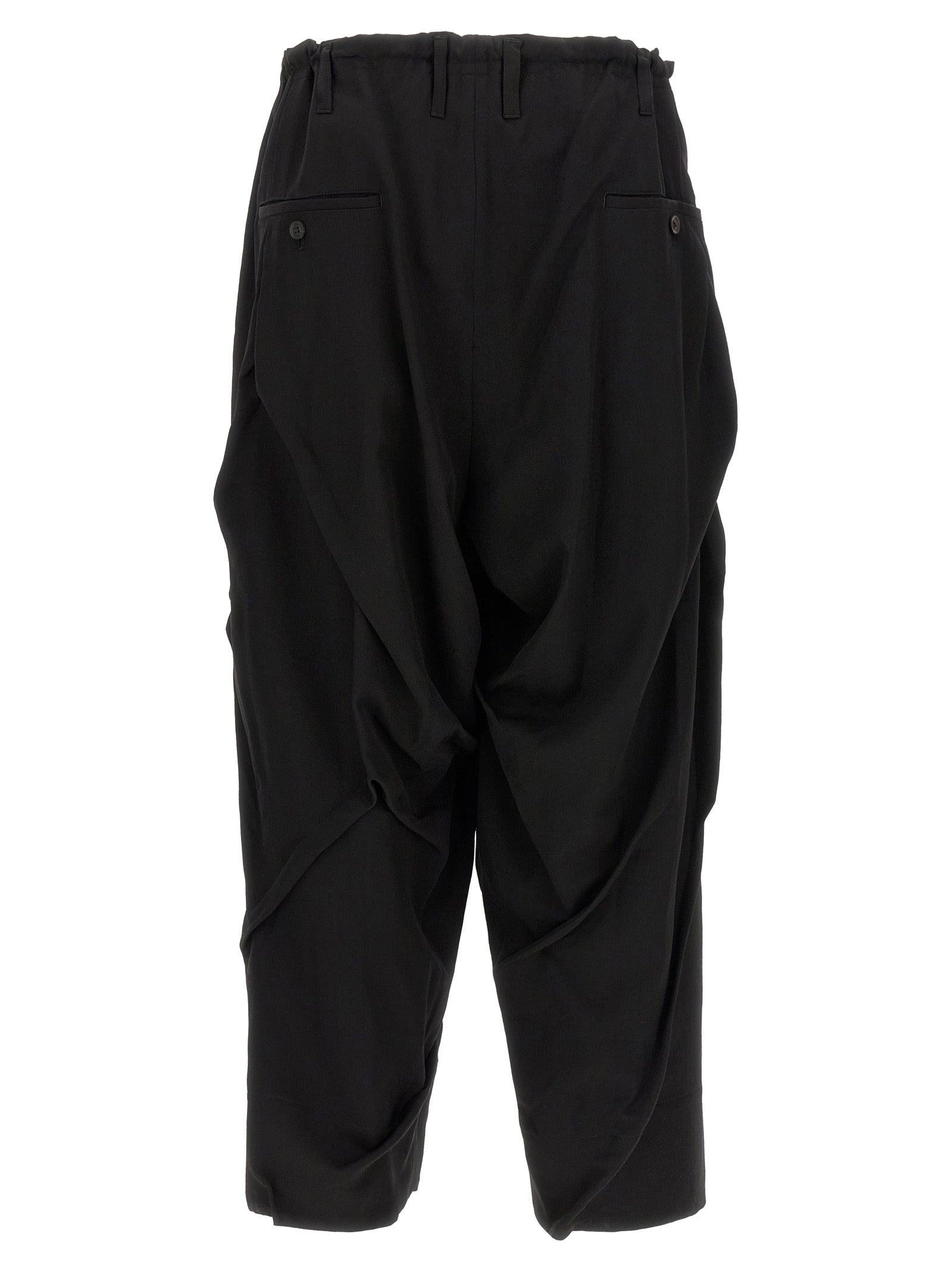 Yohji Yamamoto Black Wool Casual Men's Pants