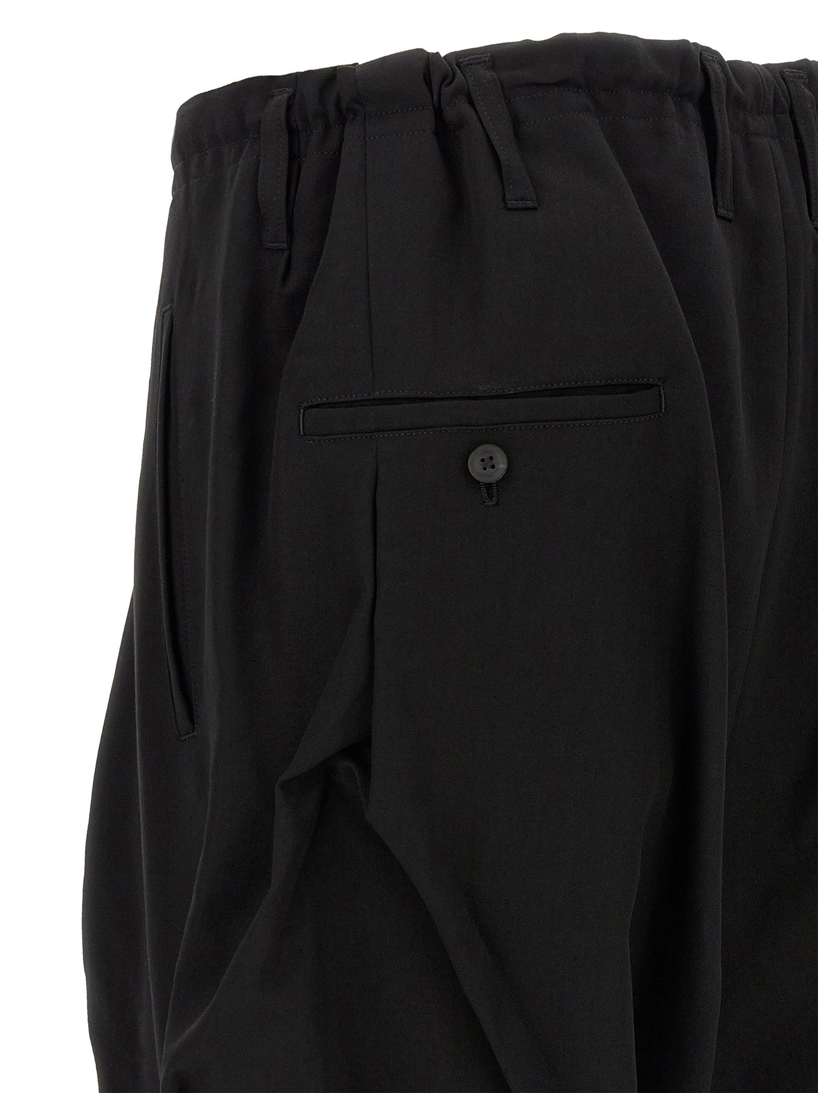 Yohji Yamamoto Black Wool Casual Men's Pants