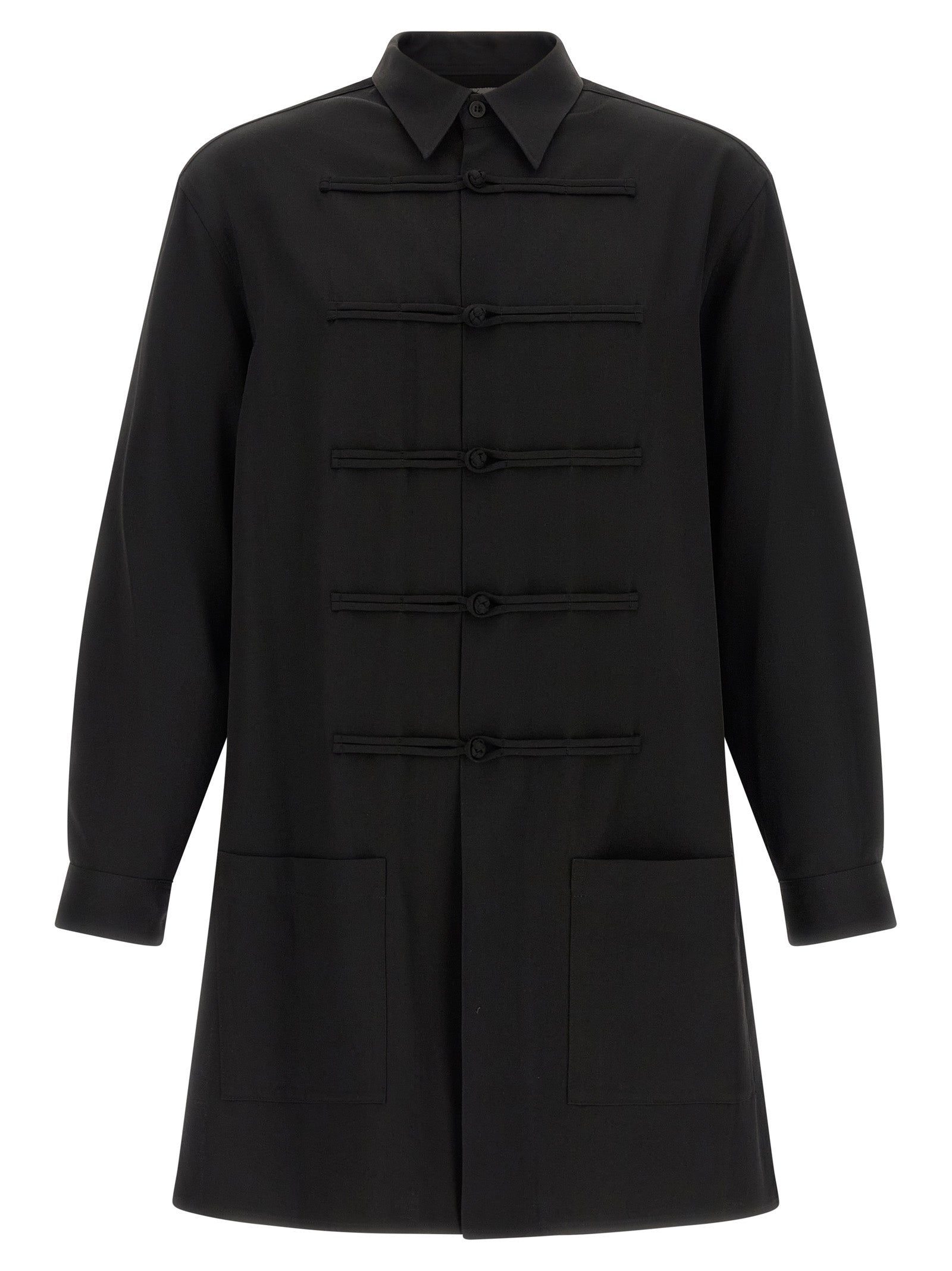 Yohji Yamamoto Black Wool Men's Blouse