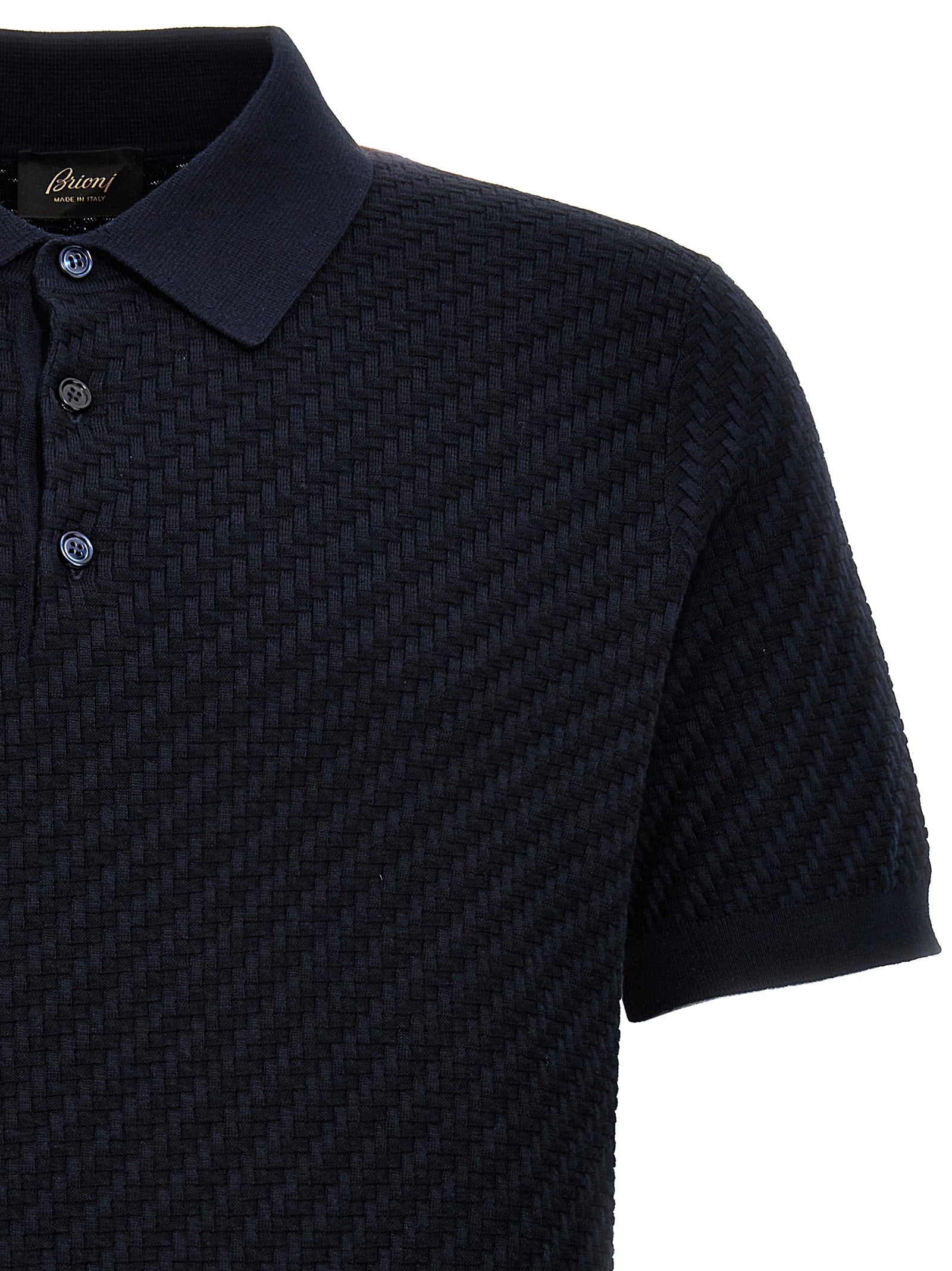 Brioni Blue Cotton Polo Men's Shirt