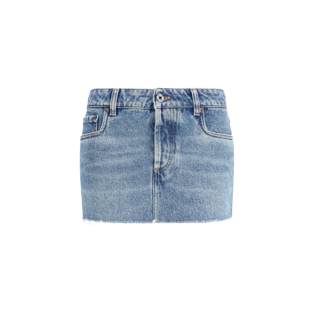 Miu Miu Blue Cotton Mini Women's Skirt