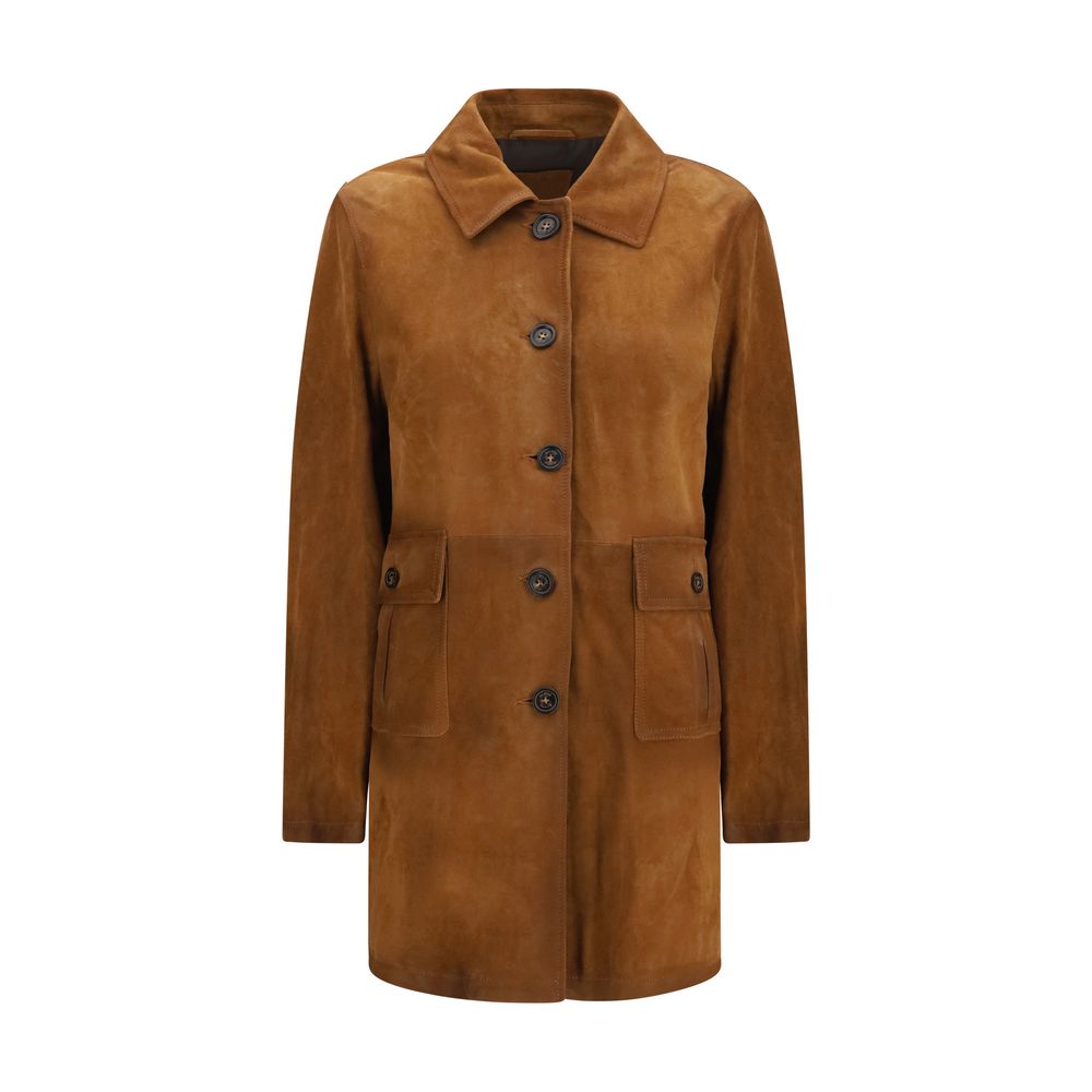Valstar Brown Calf Leather Bos Taurus Full-Length Women's Jacket