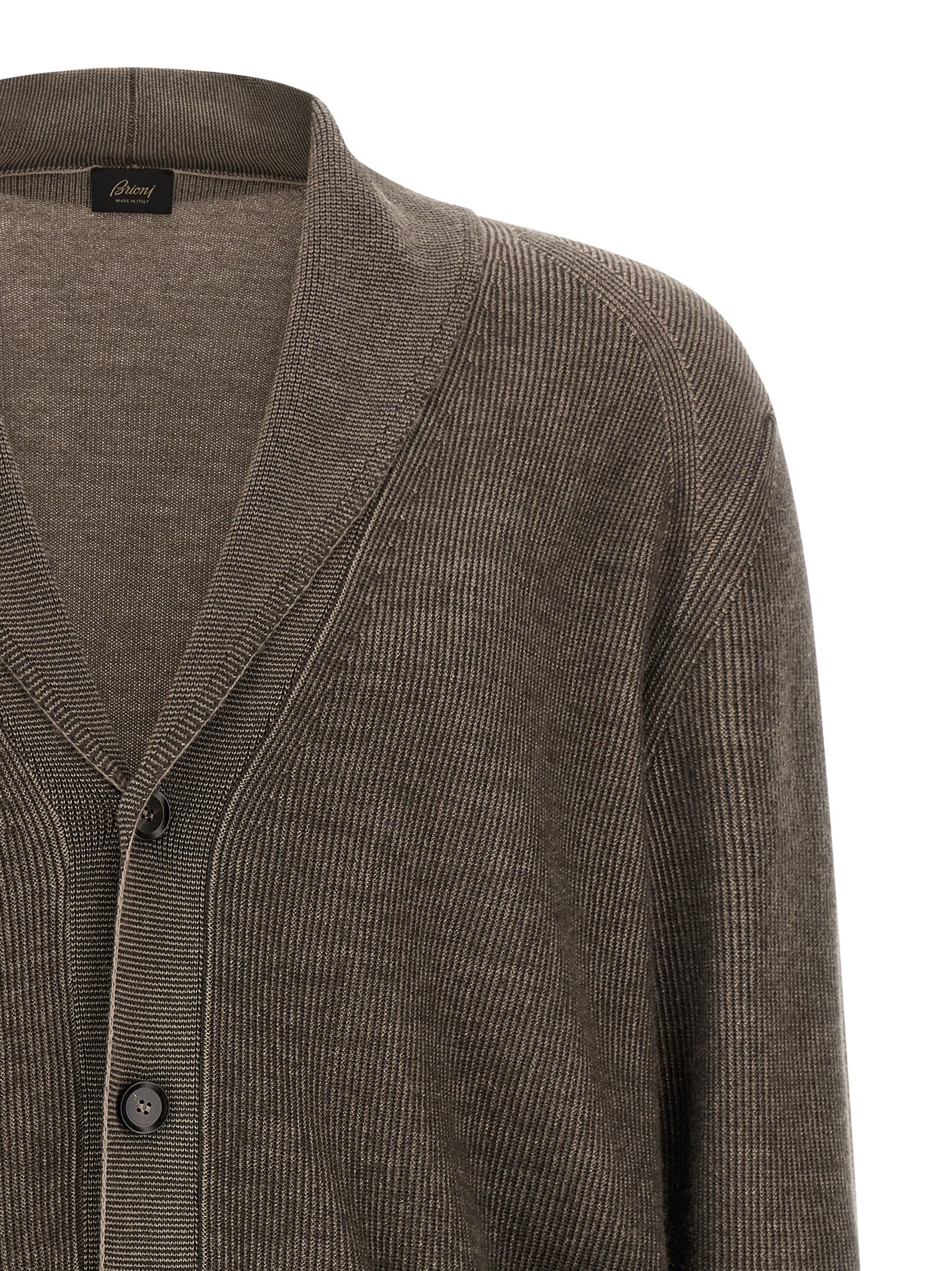 Brioni Brown Cashmere Men's Cardigan