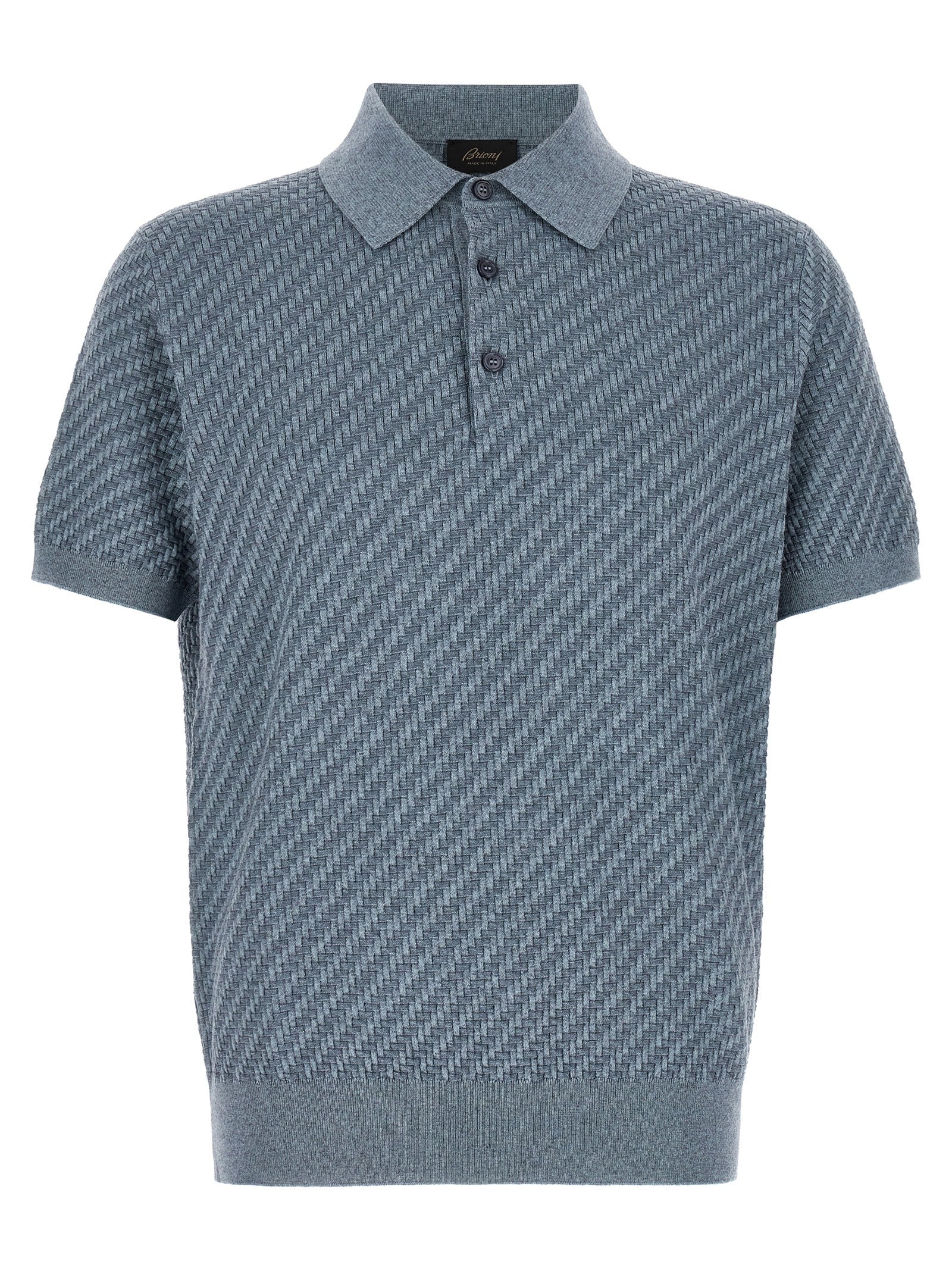 Brioni Blue Cotton Polo Men's Shirt