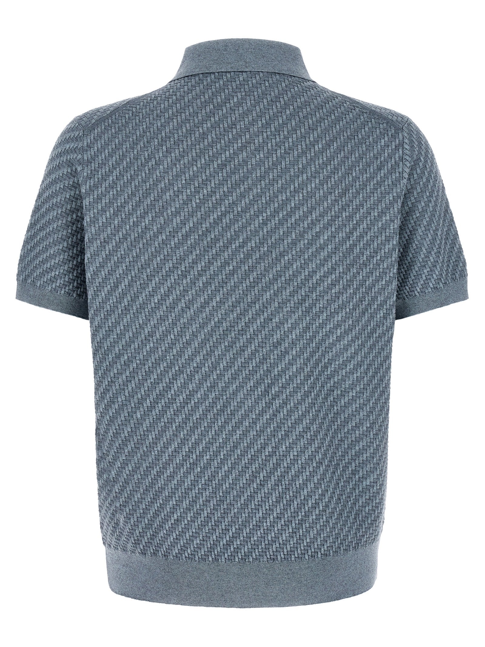 Brioni Blue Cotton Polo Men's Shirt