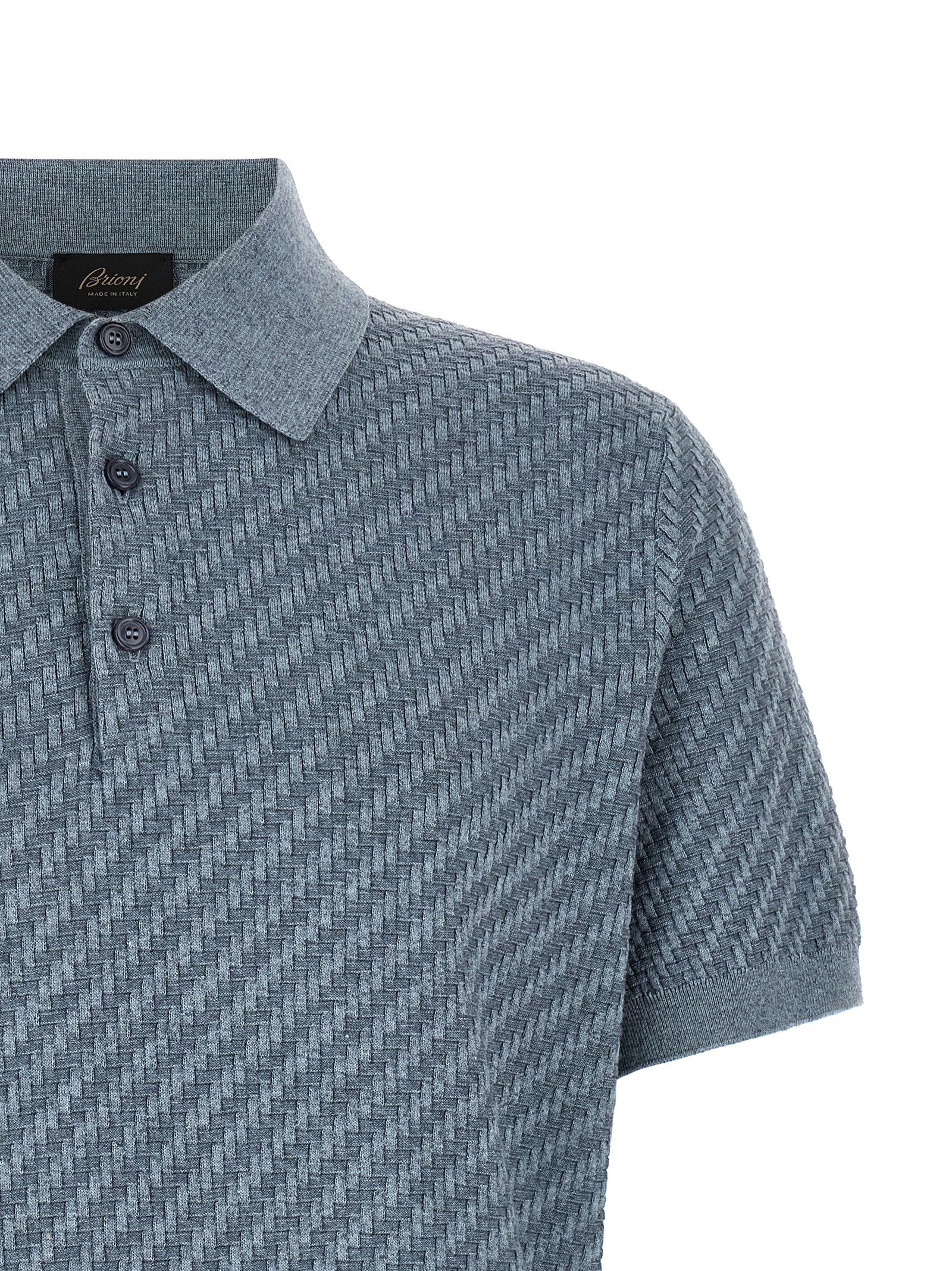 Brioni Blue Cotton Polo Men's Shirt