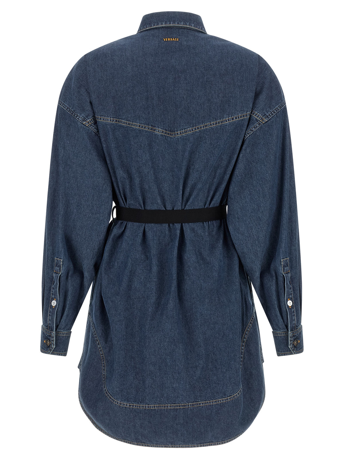 Versace Blue Cotton Short Women's Dress