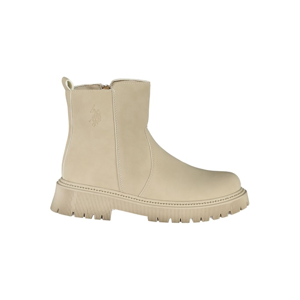 U.S. POLO ASSN. Beige Polyethylene Ankle Women's Boots