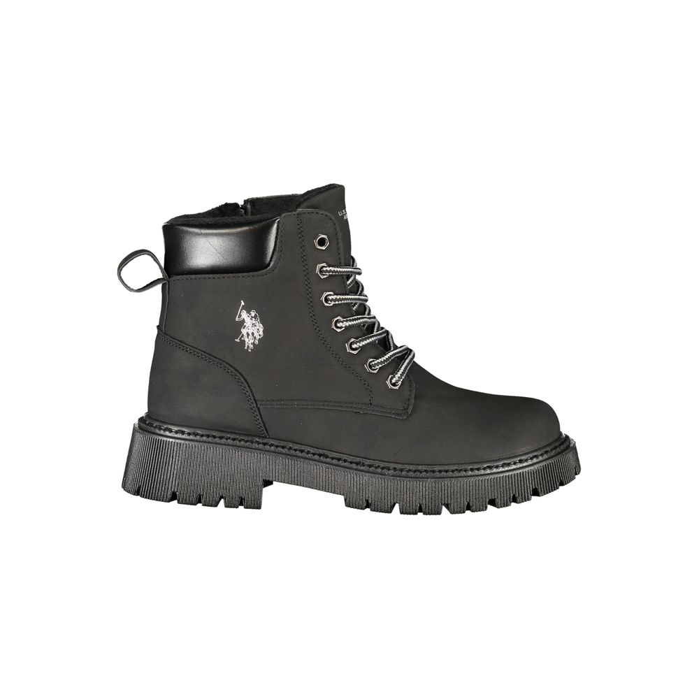 U.S. POLO ASSN. Black Polyester Ankle Women's Boots