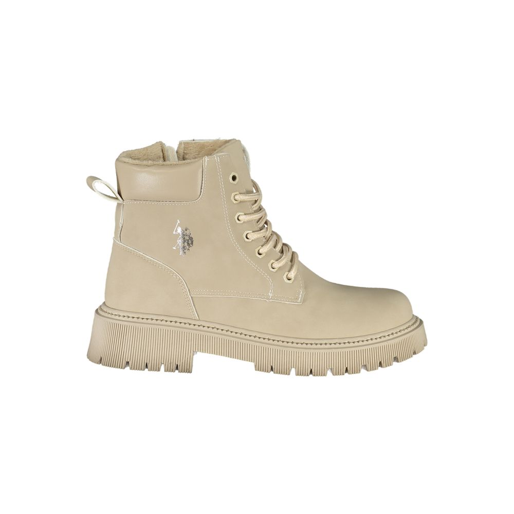 U.S. POLO ASSN. Beige Polyester Ankle Women's Boots