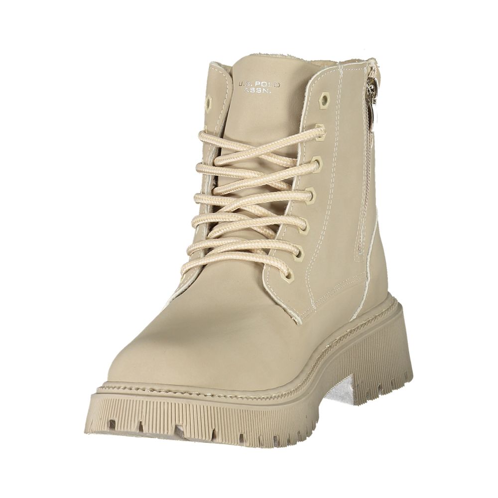 U.S. POLO ASSN. Beige Polyester Ankle Women's Boots